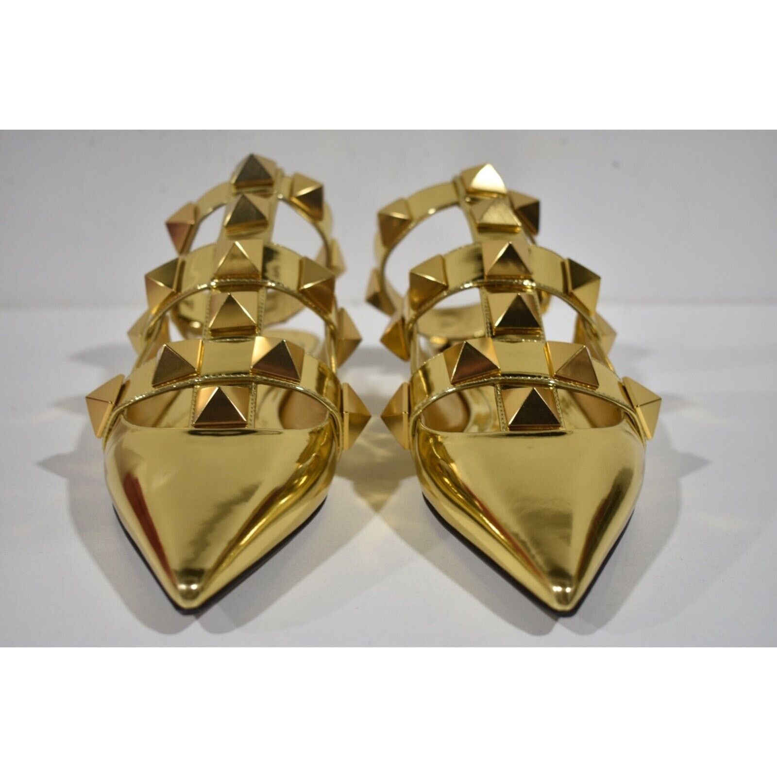 Valentino Rockstud Pyramid Pointed Ankle Strap Ballerina Flat 36.5 Size US 6.5 / IT 36.5 - 5 Thumbnail