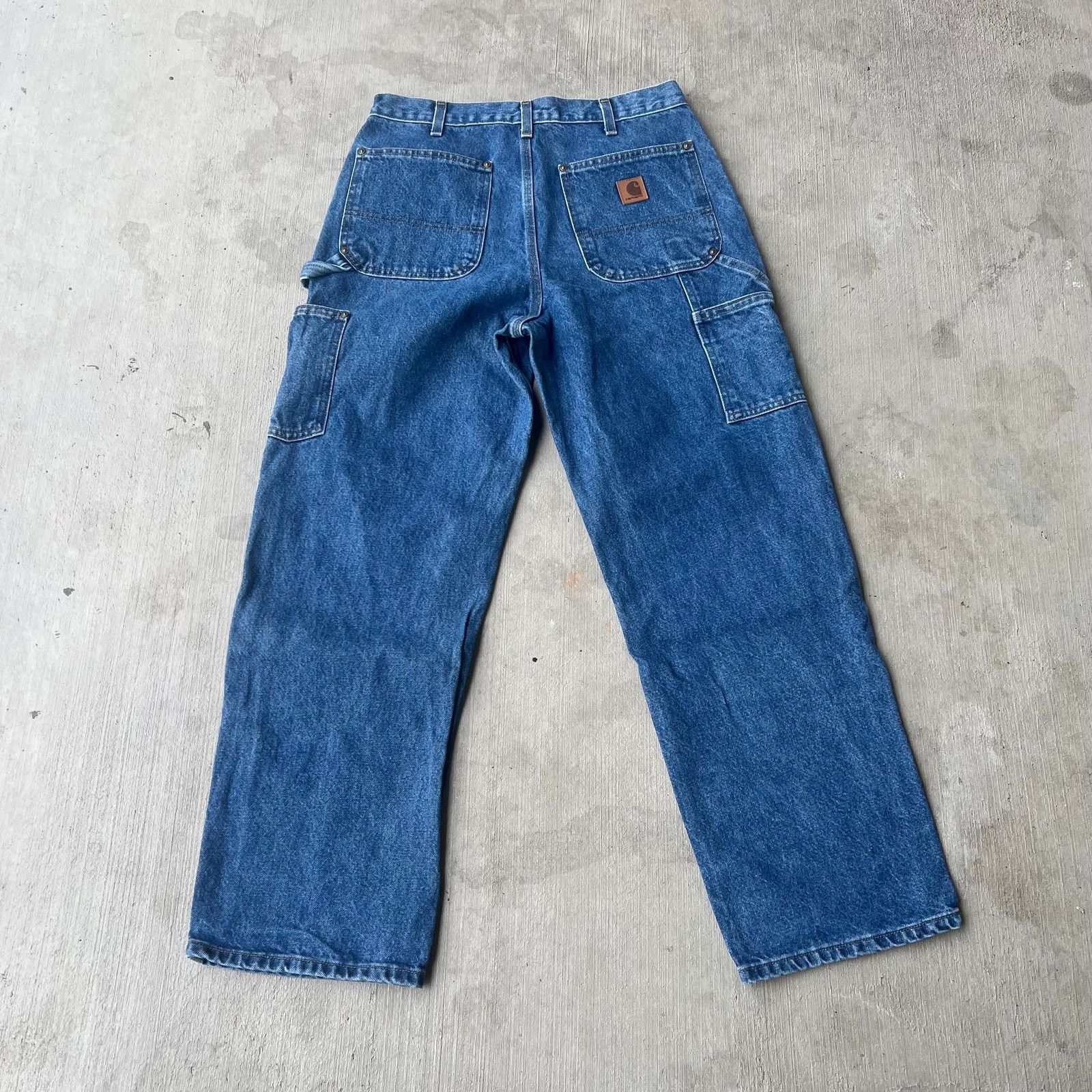 Carhartt × Vintage Carhartt blue denim jeans double knee work carpenter pants Size US 30 / EU 46 - 5 Thumbnail