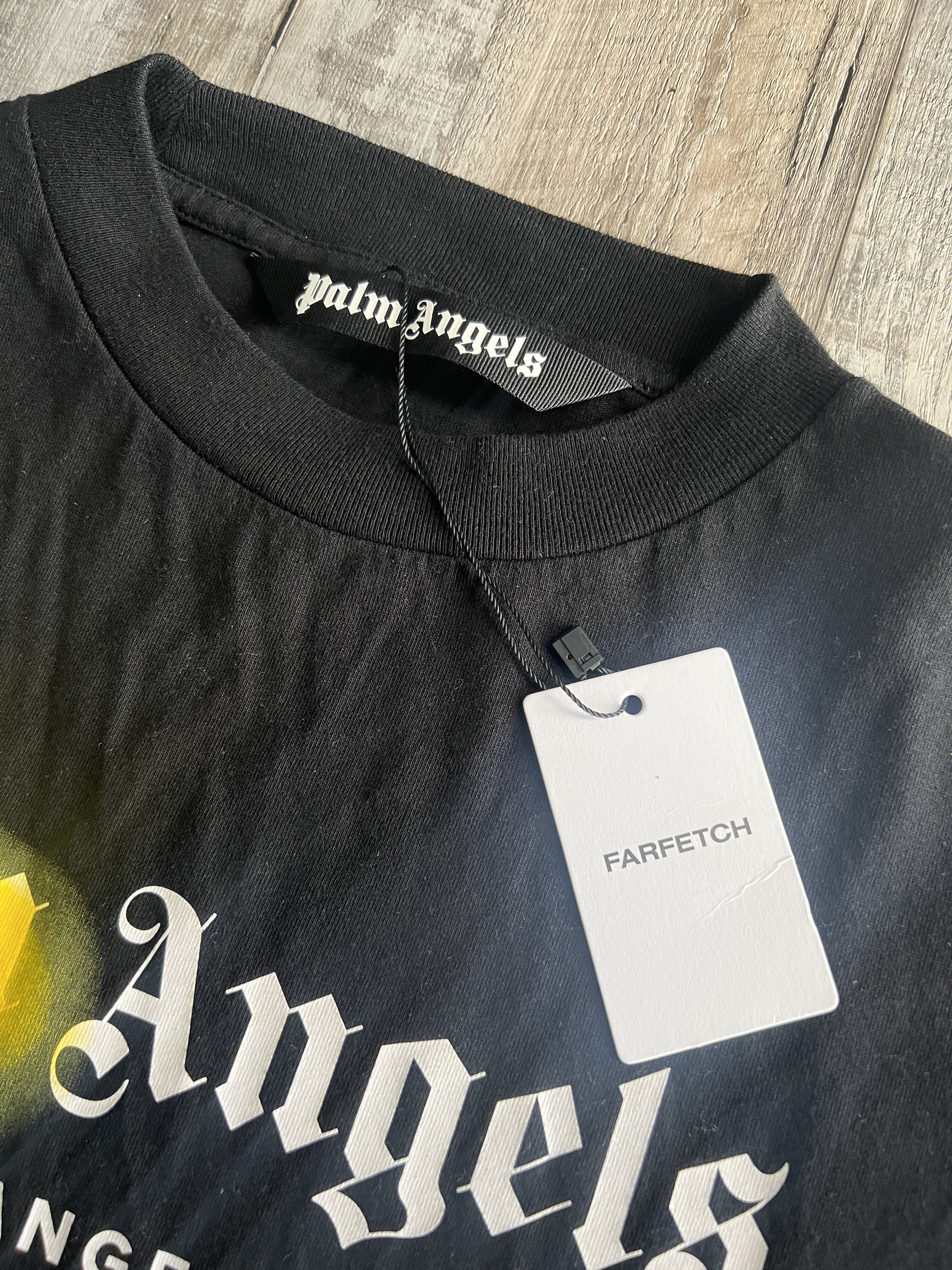 Palm Angels Palm Angels Los Angels Sprayed Black Tee Size US M / EU 48-50 / 2 - 2 Thumbnail