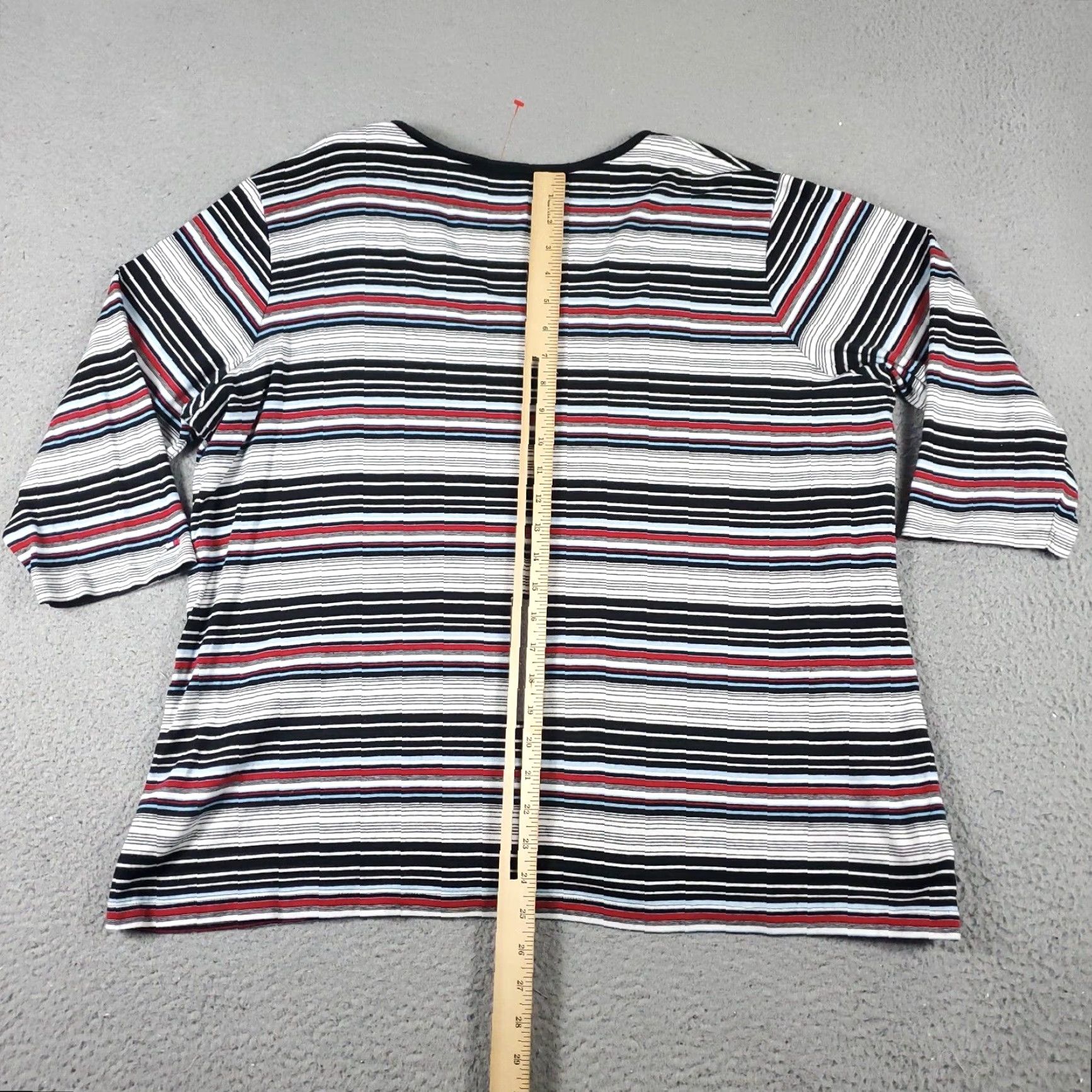 Tommy Hilfiger VINTAGE Tommy Hilfiger T-Shirt Womens Plus Size 2X White Black Red Striped Crew Neck Casual Size XXL / US 16-18 / IT 52-54 - 5 Thumbnail