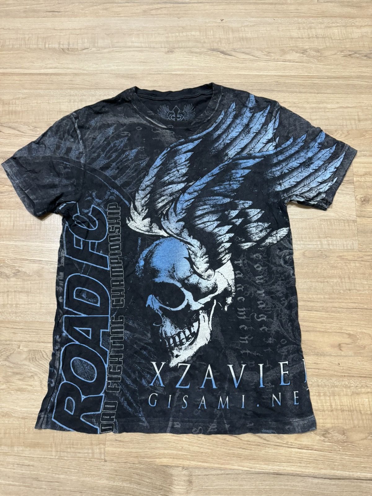 image of Xavier Xzavier Affiction Style Full Print Gothic Tshirt in Black, Men's (Size Medium)