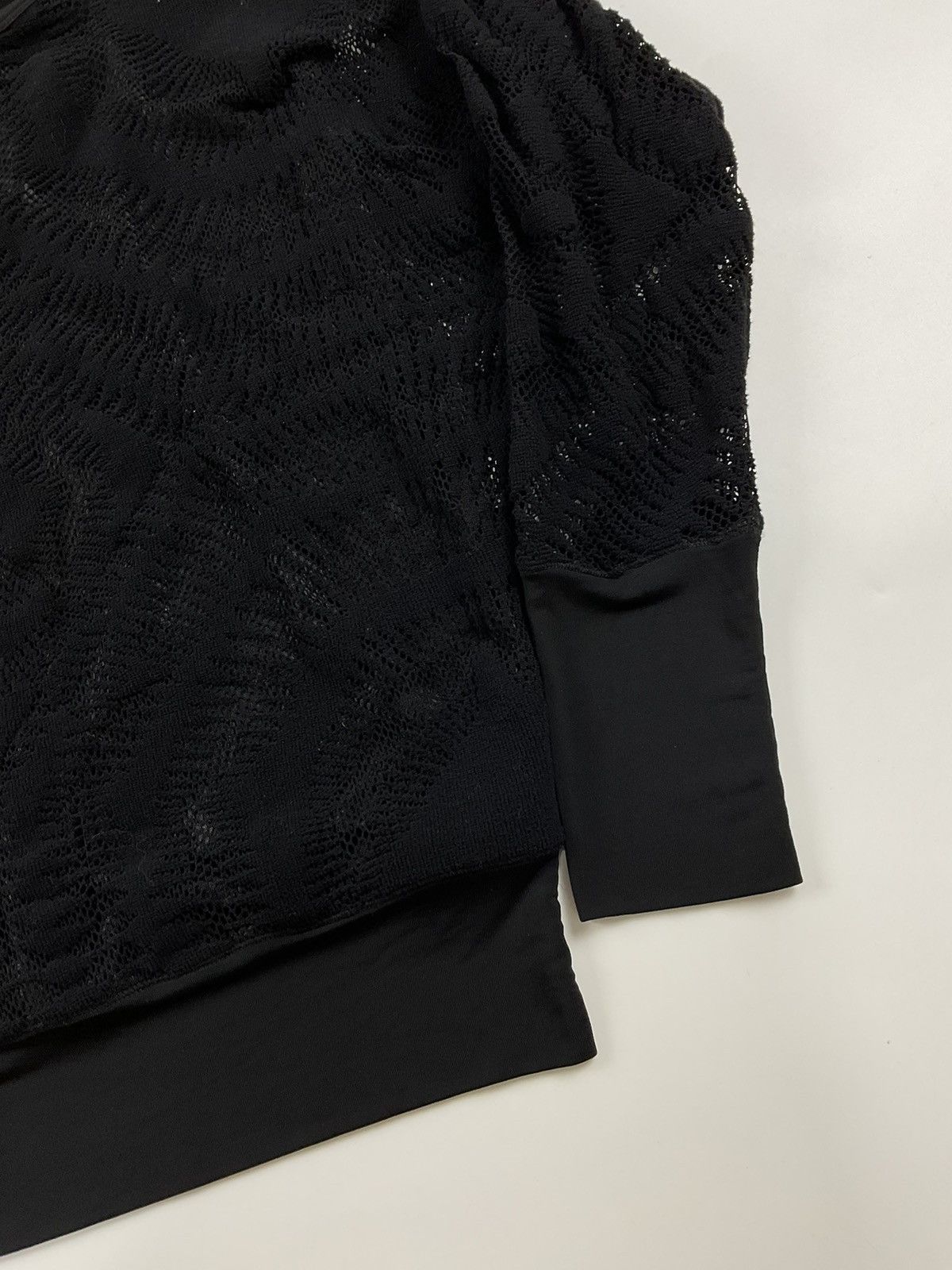 Jean Paul Gaultier Jean Paul Gaultier Nylon Trim See Through Sleeve Top Size US L / EU 52-54 / 3 - 6 Thumbnail