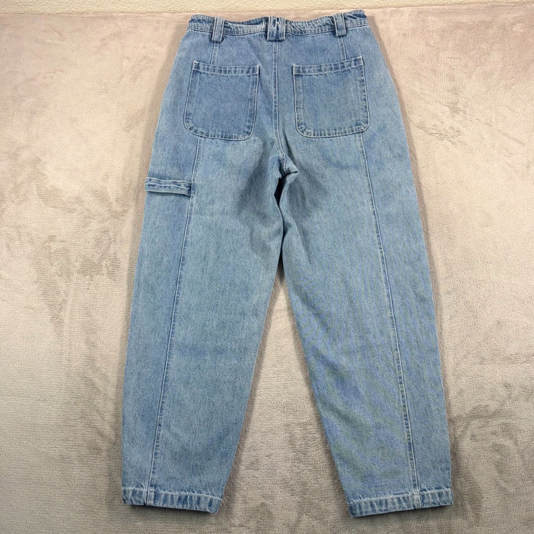Alex Mill VINTAGE ALEX MILL Phoebe Denim Utility Carpenter Pants Women 12 Blue Jeans High Rise Tapered Cargo Slash Pockets Modern Everyday Size 34" / US 12 / IT 48 - 4 Thumbnail