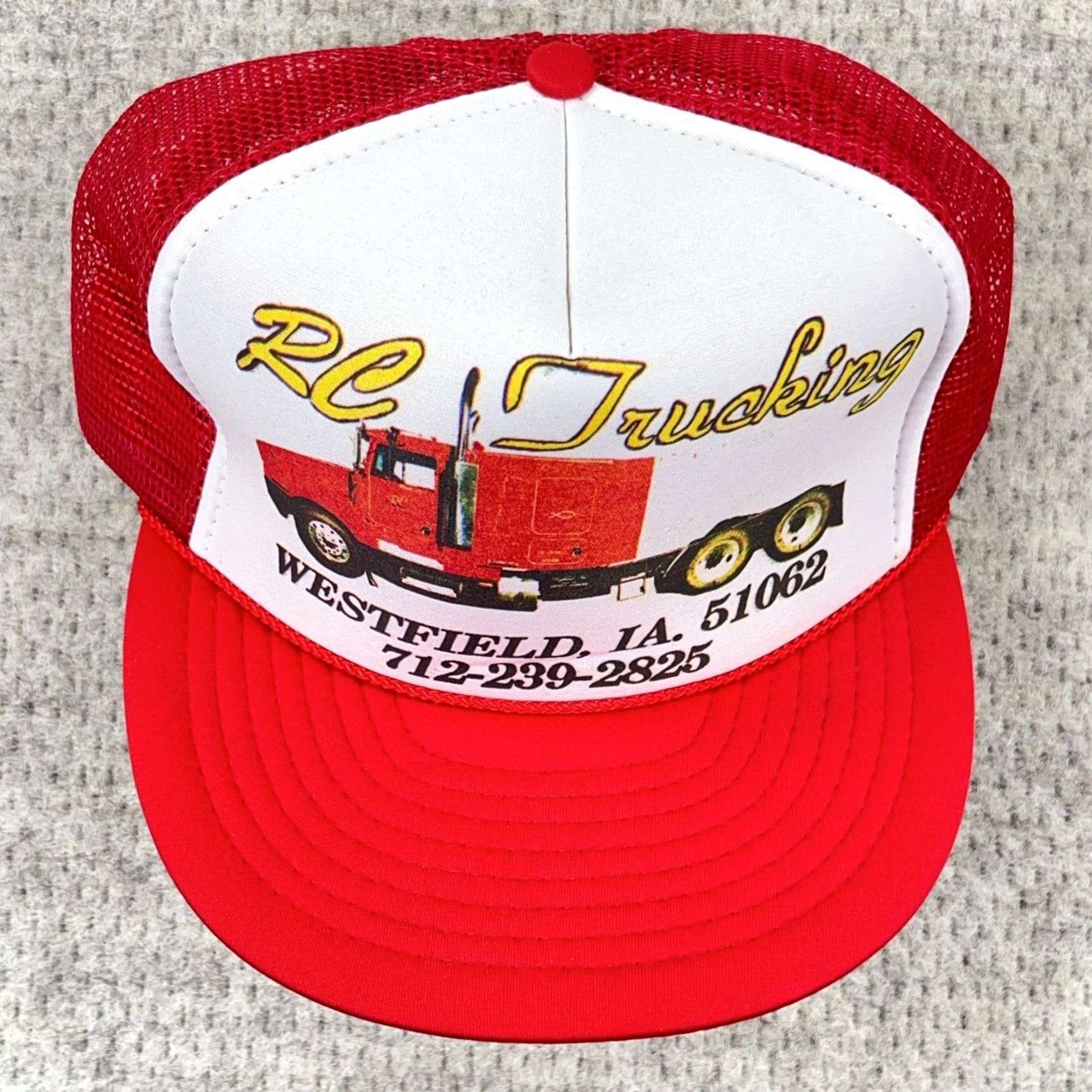 Vintage VINTAGE Nissin RC Trucking Trucker Hat Cap 90s Semi Truck Westfield Iowa Red White Mens Size ONE SIZE - 3 Thumbnail