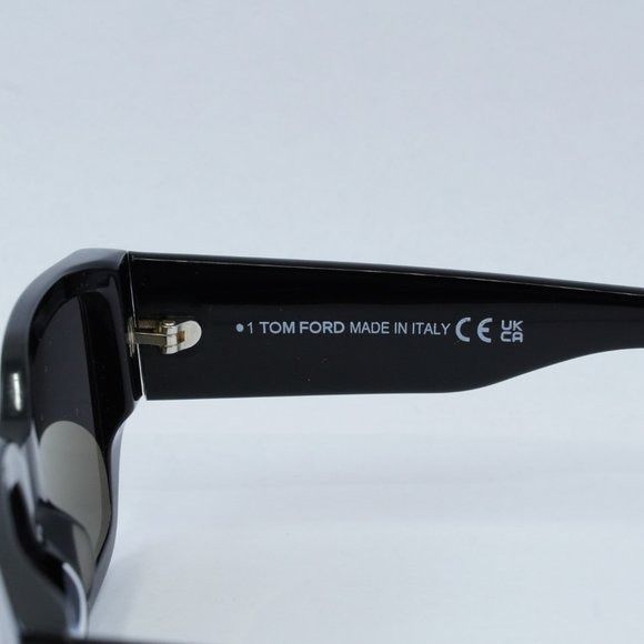 Tom Ford Tom Ford Silvano-02 FT0989 01A Sunglasses Black Rectangle Size ONE SIZE - 6 Thumbnail