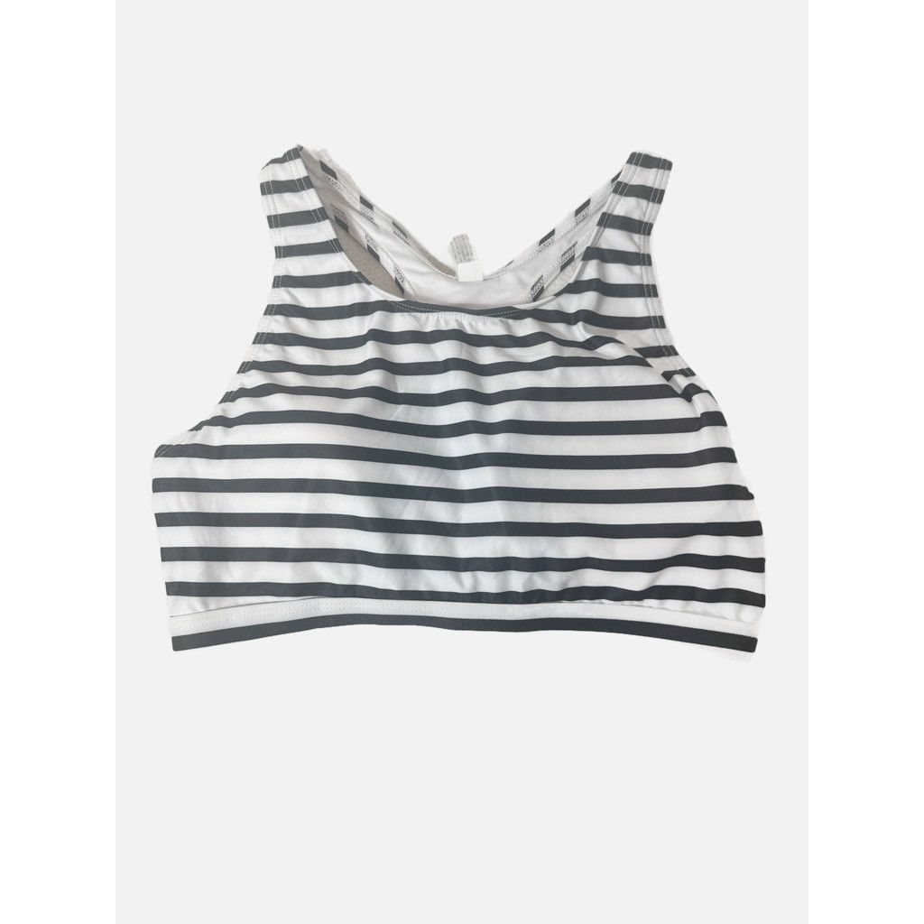 Designer NWOT Black & White Striped Racerback Bikini Top Size M Size XS / US 0-2 / IT 36-38 - 4 Thumbnail