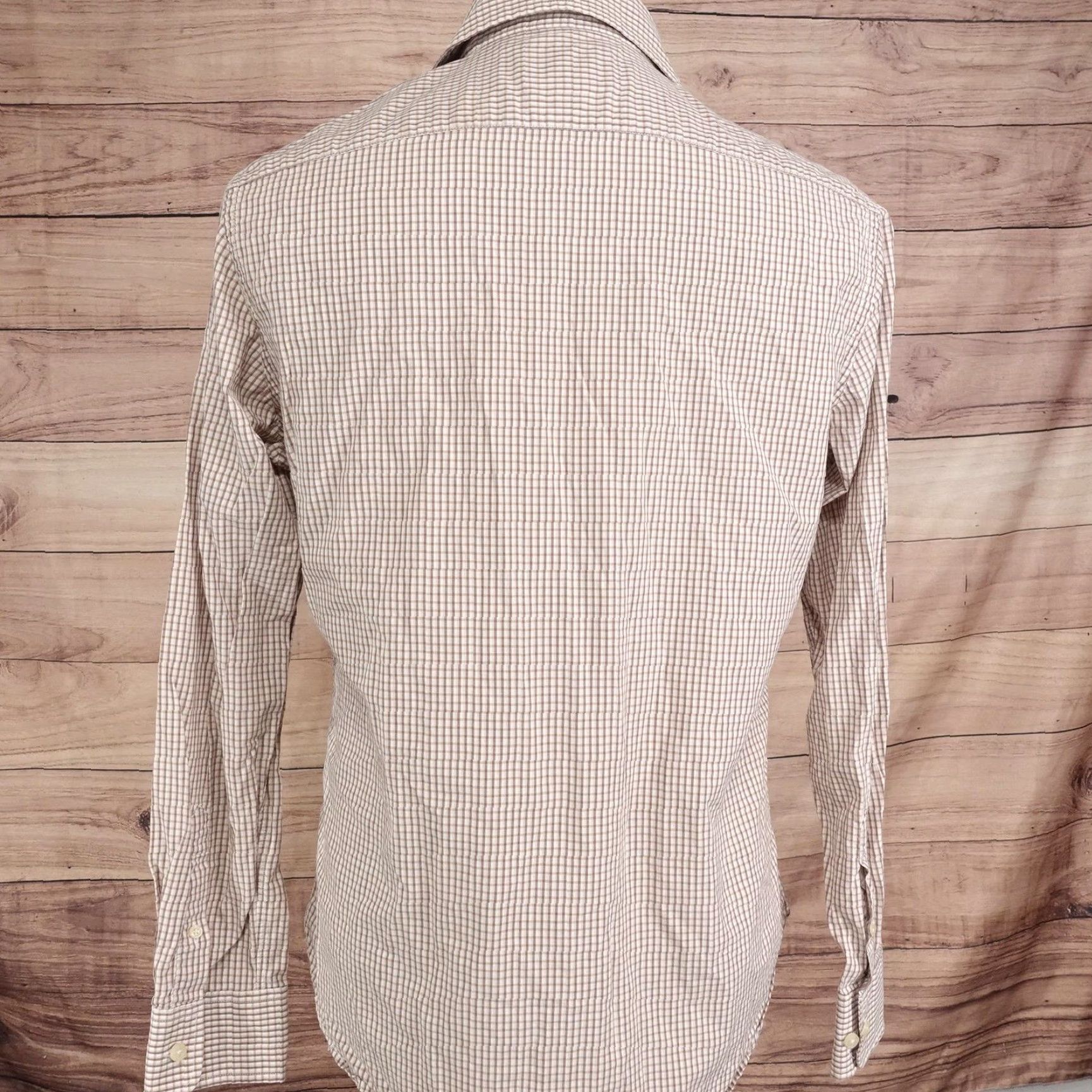 American Eagle Outfitters VINTAGE American Eagle Outfitters Shirt Mens M Beige Check Long Sleeve Button-Up Size US M / EU 48-50 / 2 - 4 Thumbnail