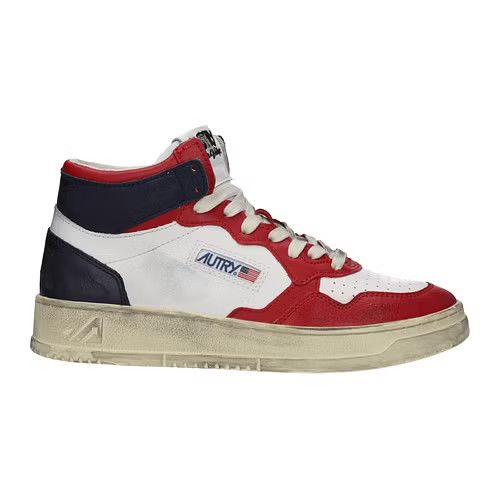 image of Autry Ob1O1E0224 Sneakers In White & Red in White/Red, Men's (Size 7)