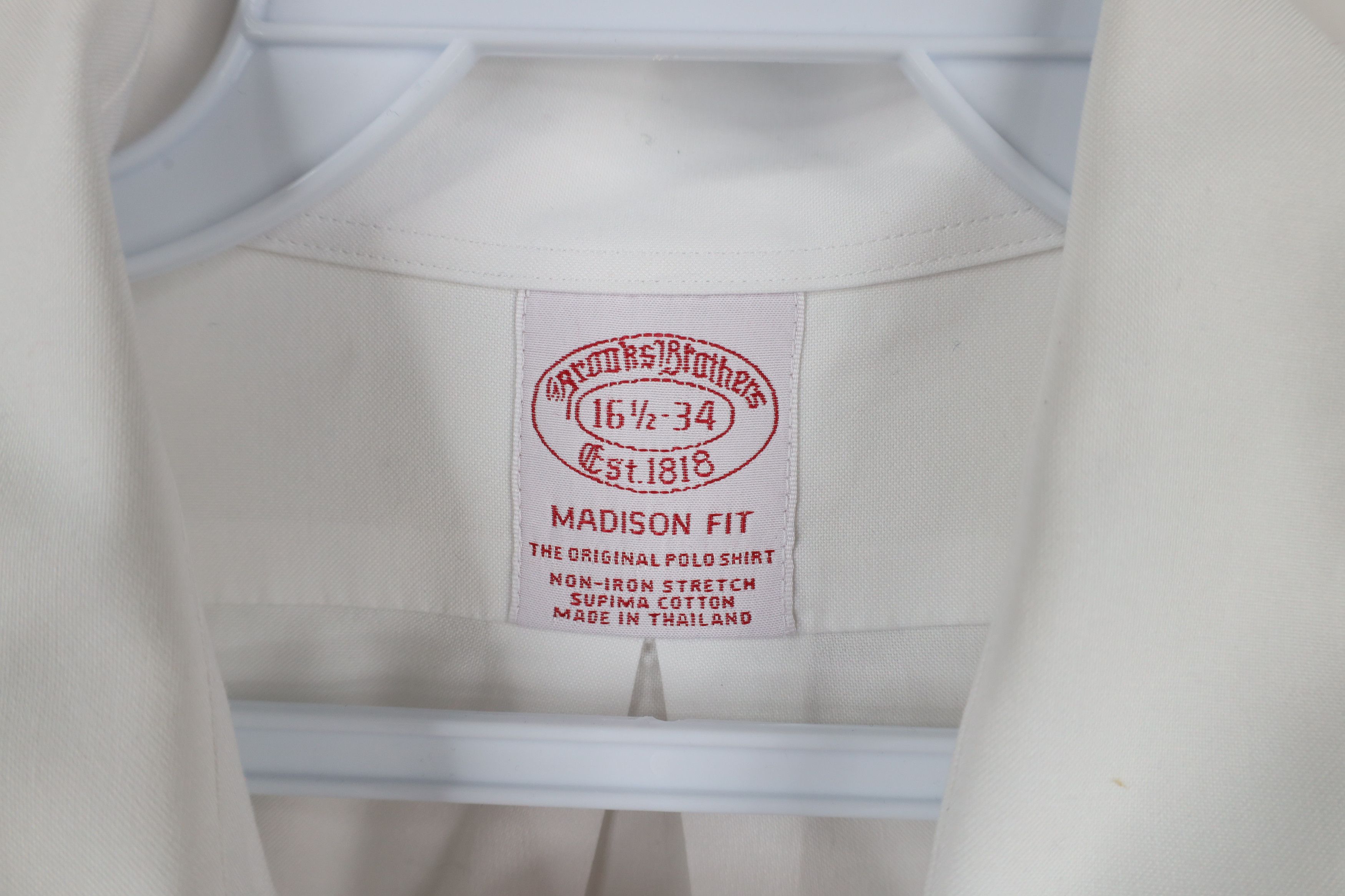 Brooks Brothers × Vintage Vintage 90s Brooks Brothers Cotton Button Down Shirt White Size US M / EU 48-50 / 2 - 7 Thumbnail