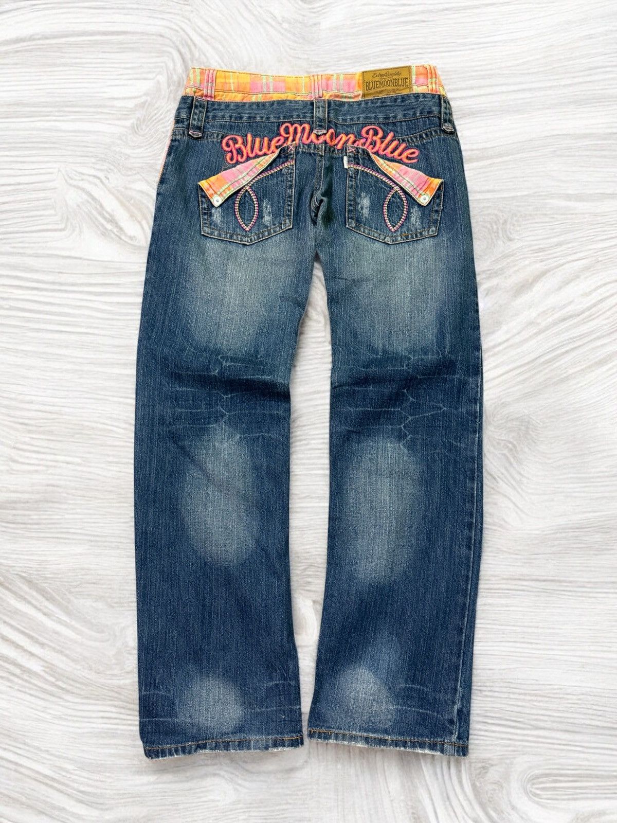 Hysteric Glamour BLUE MOON BLUE DOUBLE WAIST COLOURFUL EMBROIDERY DENIM Size US 29 - 1 Thumbnail