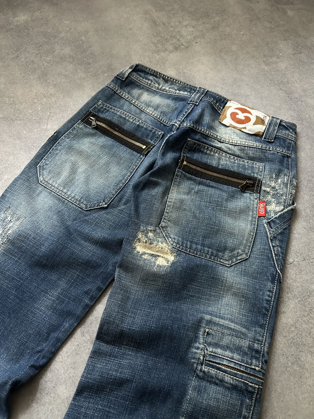 Japanese Brand Clink Jeans London Distressed baggy y2k jeans Size US 27 - 4 Thumbnail