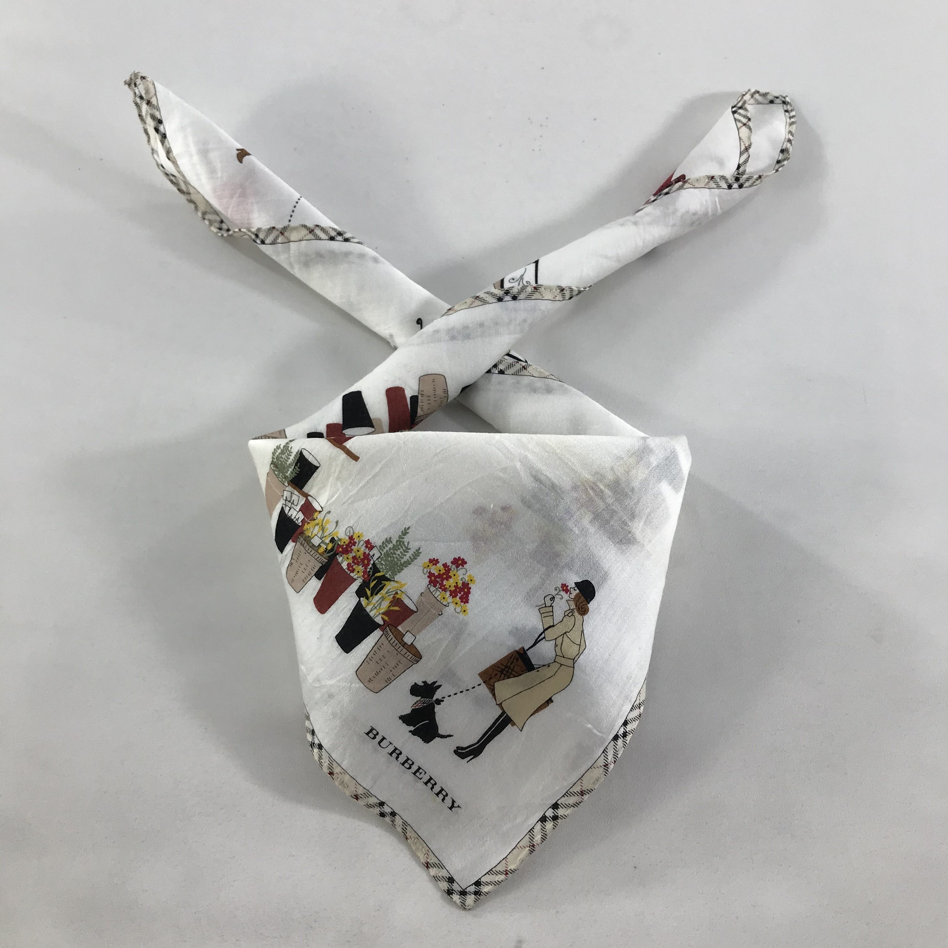 Burberry × Vintage Burberry Bandana / Handkerchief / Neckerchief - S1596 Size ONE SIZE - 3 Thumbnail