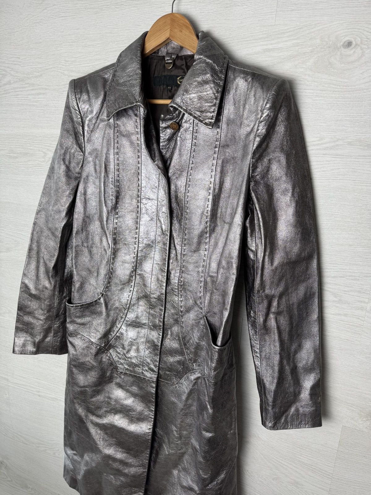 Just Cavalli Just Cavalli Coat Long Silver Metallic Size M / US 6-8 / IT 42-44 - 7 Thumbnail
