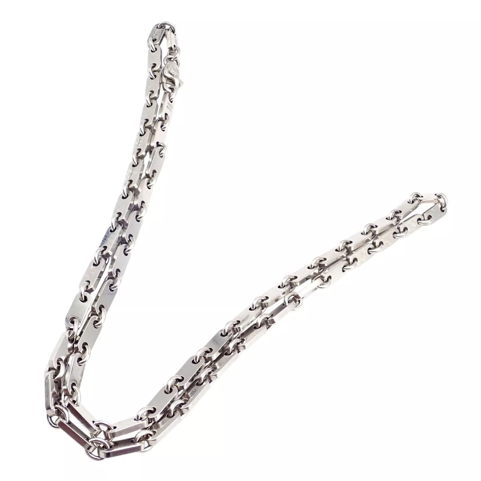 Cartier Cartier 18k White Gold Flat Link Necklace 17.75" 1998 Size ONE SIZE - 10 Thumbnail