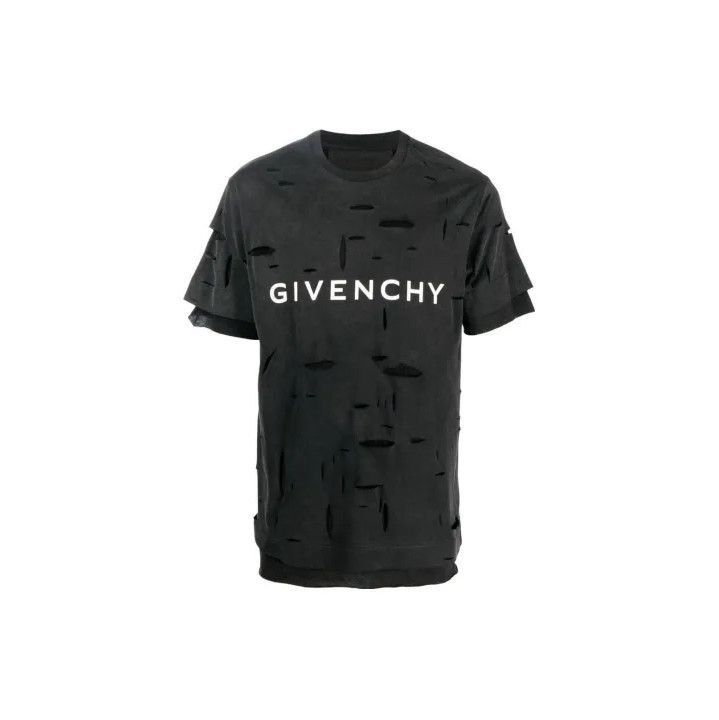 Givenchy Givenchy SS23 Logo Print Tear Detail Short Sleeve T-shirt Size US S / EU 44-46 / 1 - 1 Thumbnail