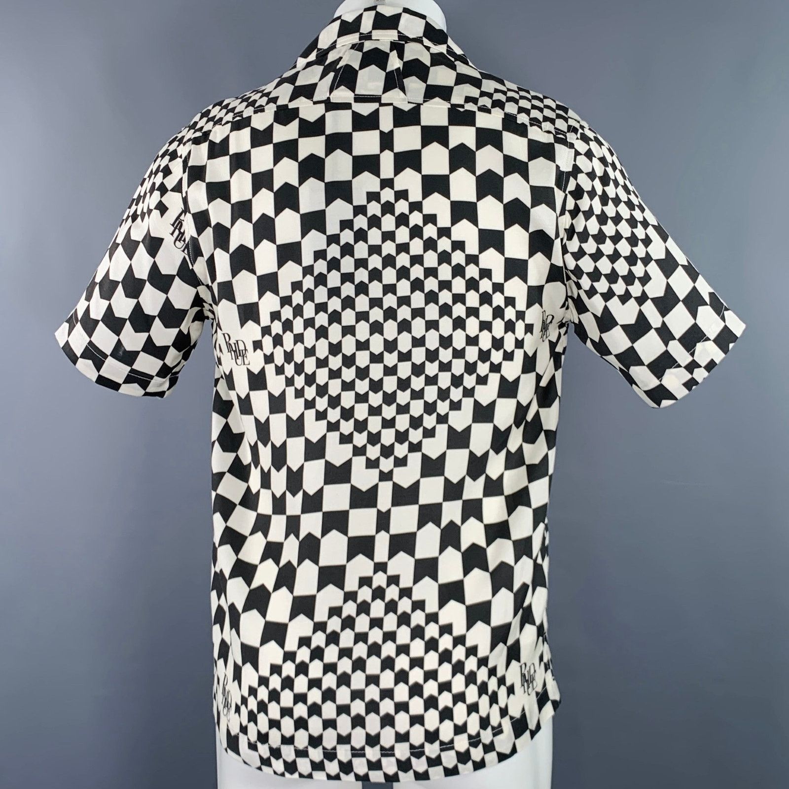 Rhude RHUDE AW22 Size XS Black White Tencel Short Sleeve Shirt Size US XS / EU 42 / 0 - 4 Thumbnail