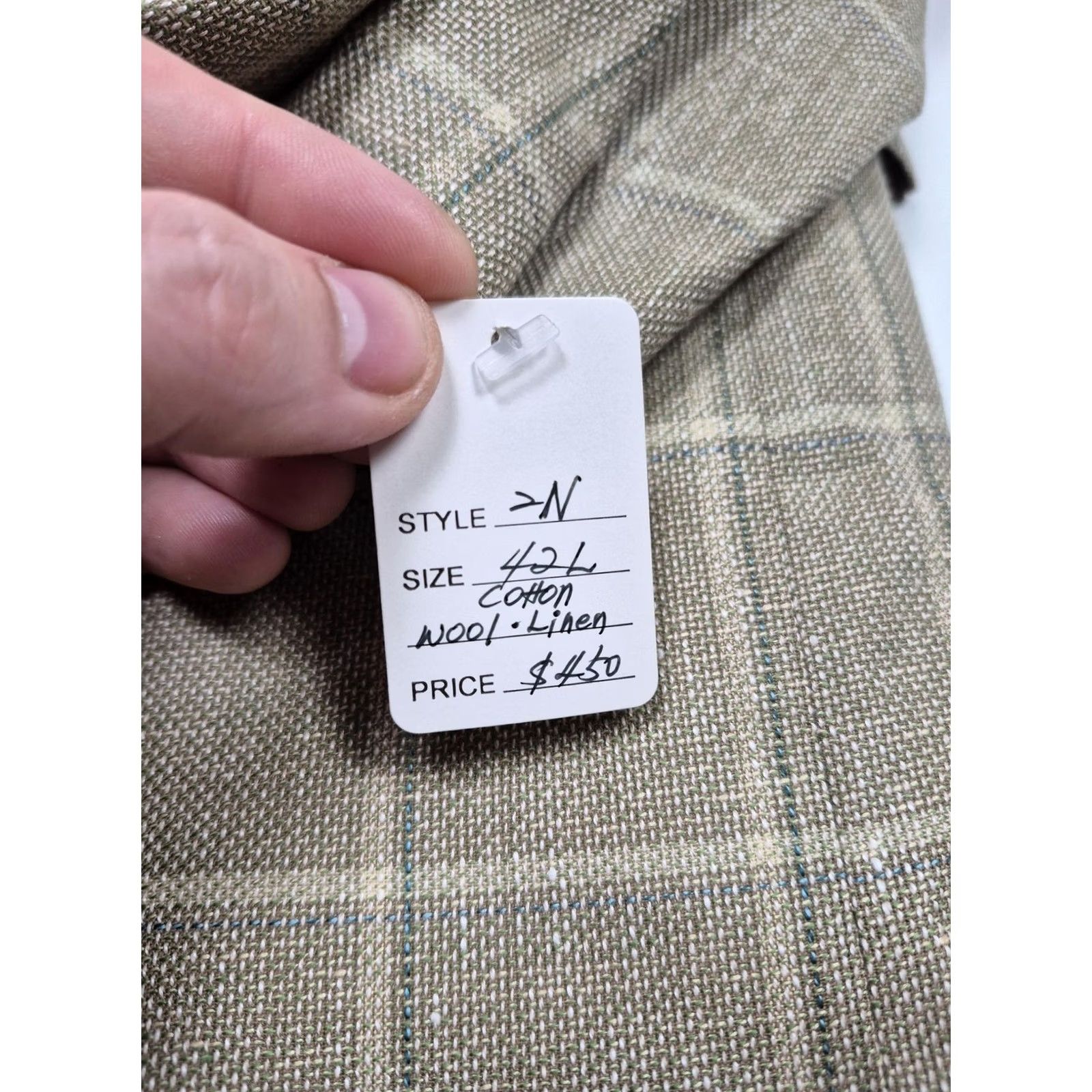 Vintage VINTAGE Roberto Zanieri Blazer Mens 42L Beige Cotton Wool Linen Italy Sport Coat Jacket Size 42R - 5 Thumbnail