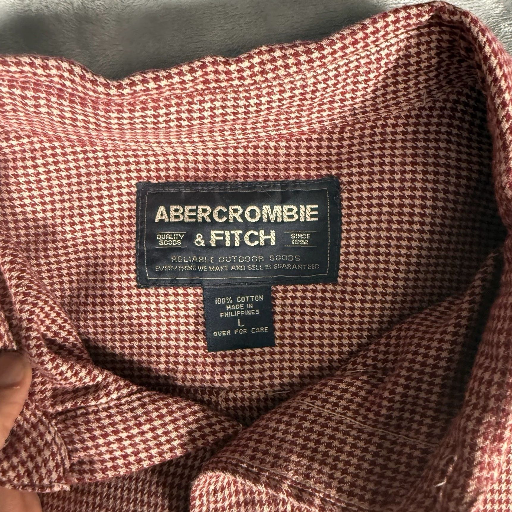 Abercrombie & Fitch VINTAGE Abercrombie & Fitch Houndstooth Button Shirt Mens L Oversized Red Check Fall Retro Fashion Shirt Mens L Red Oversized Button-Up Collared Size US L / EU 52-54 / 3 - 3 Thumbnail