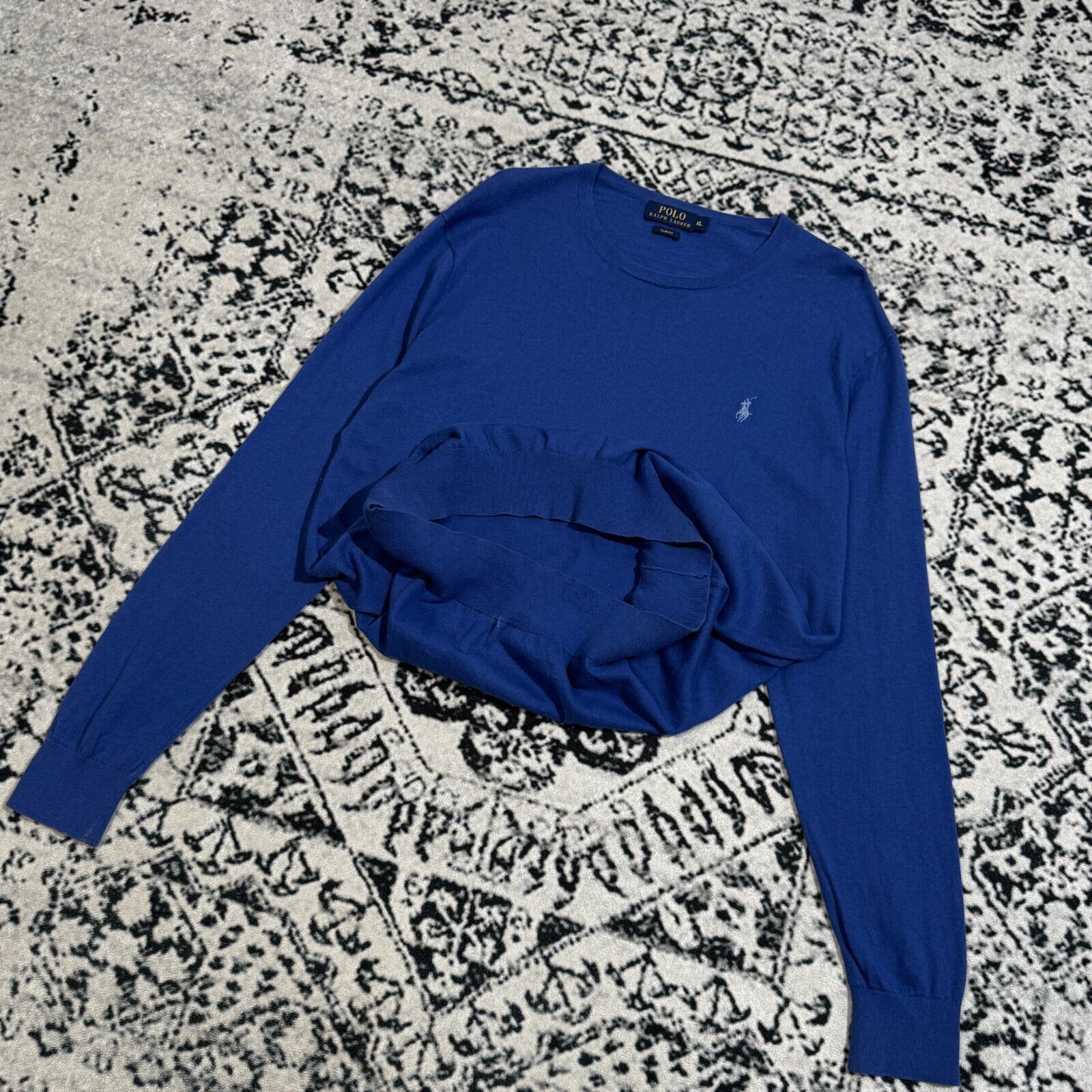 Ralph Lauren × Vintage Vintage Ralph Lauren Blue Cotton Sweater Size XL Boho Y2K Size US XL / EU 56 / 4 - 10 Thumbnail