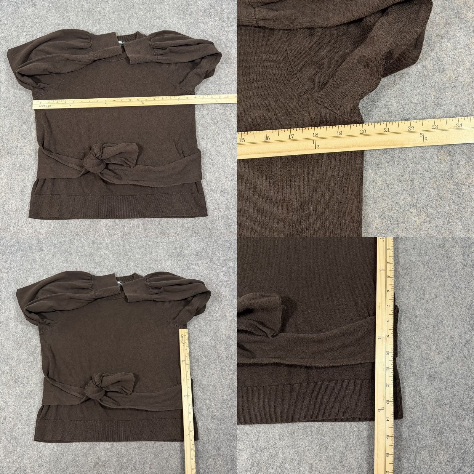Ralph Lauren Lauren Ralph Lauren Long Puff Sleeve Self-Belt Sweater Fit Women XL Brown Size XL / US 12-14 / IT 48-50 - 8 Thumbnail
