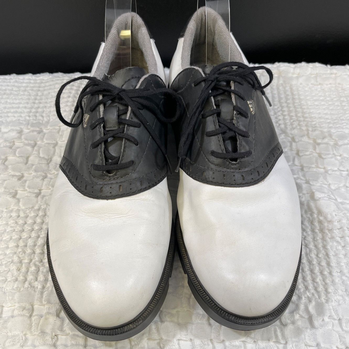 Adidas Adidas Men's Leather Black and White Golf Shoes Size 9.5 SKU Size US 9.5 / EU 42-43 - 1 Thumbnail
