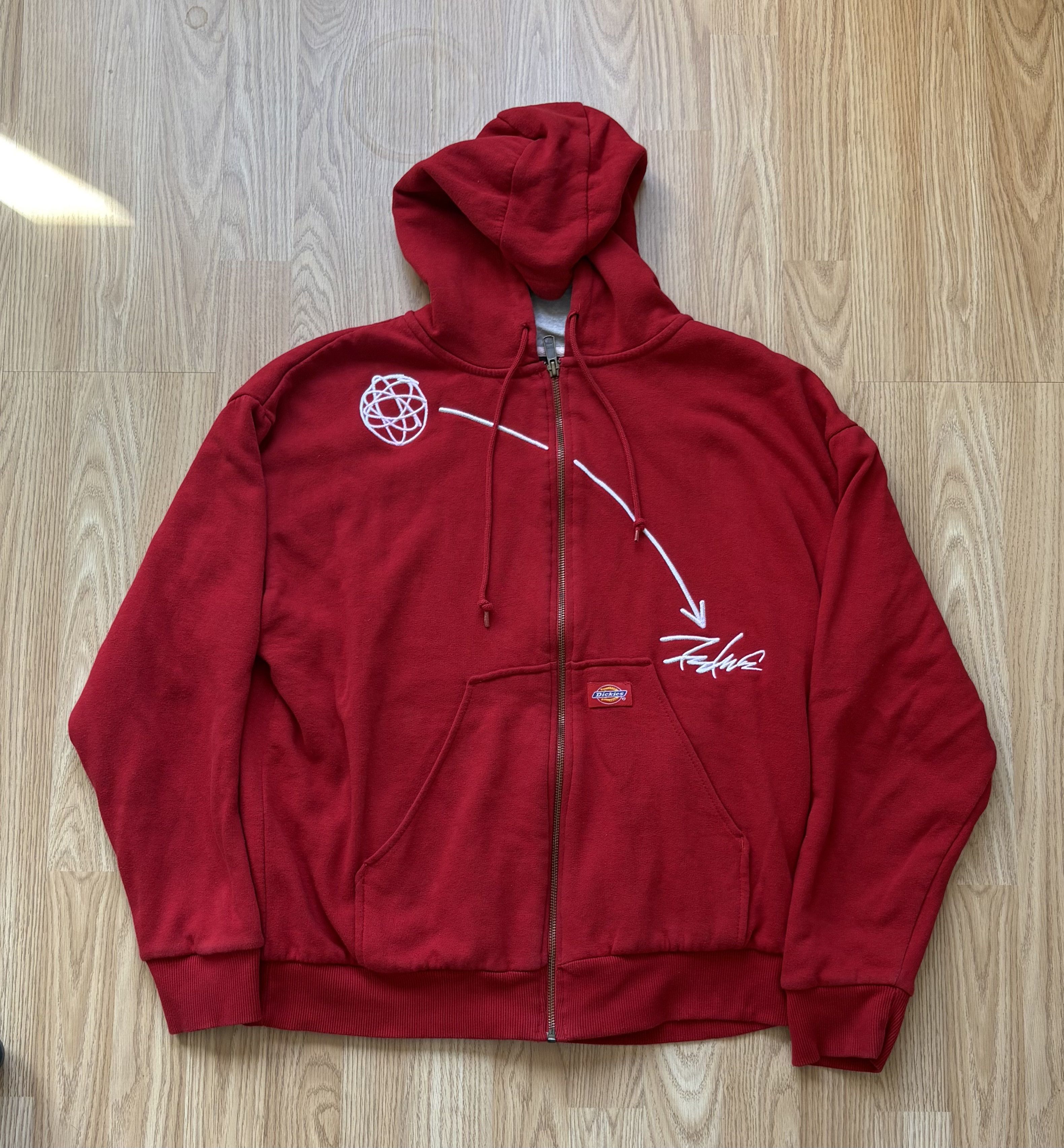 DICKIES x FUTURA Zip Up Sweatshirt Hoodie - Red