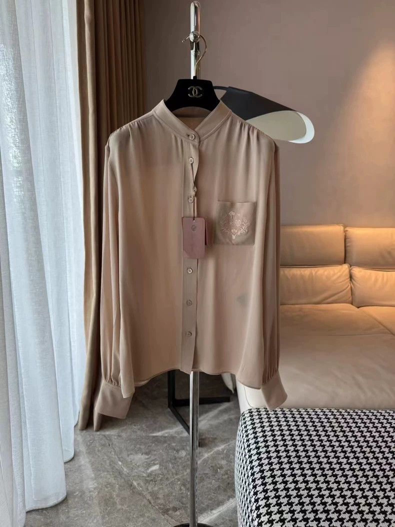 Loro Piana LORO PIANA Embroidered silk shirt Size S / US 4 / IT 40 - 1 Thumbnail