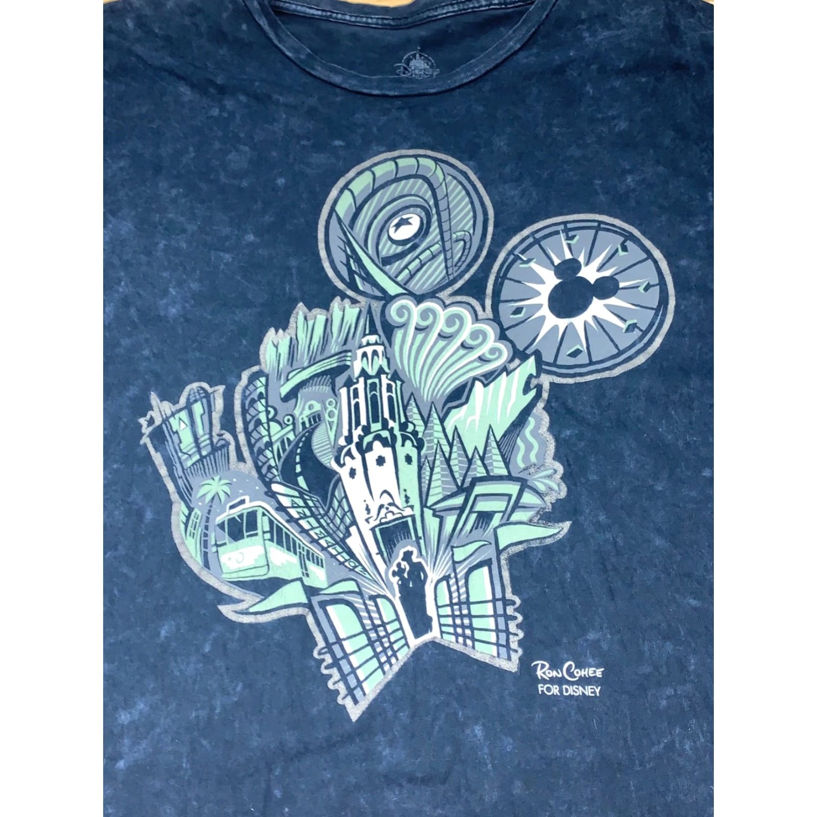 Disney Disney Park Ron Cohee For Disney Black Tie Dye Acid Wash T Shirt M Shirt Mens Black Disney 90s or Theme Size US M / EU 48-50 / 2 - 2 Thumbnail