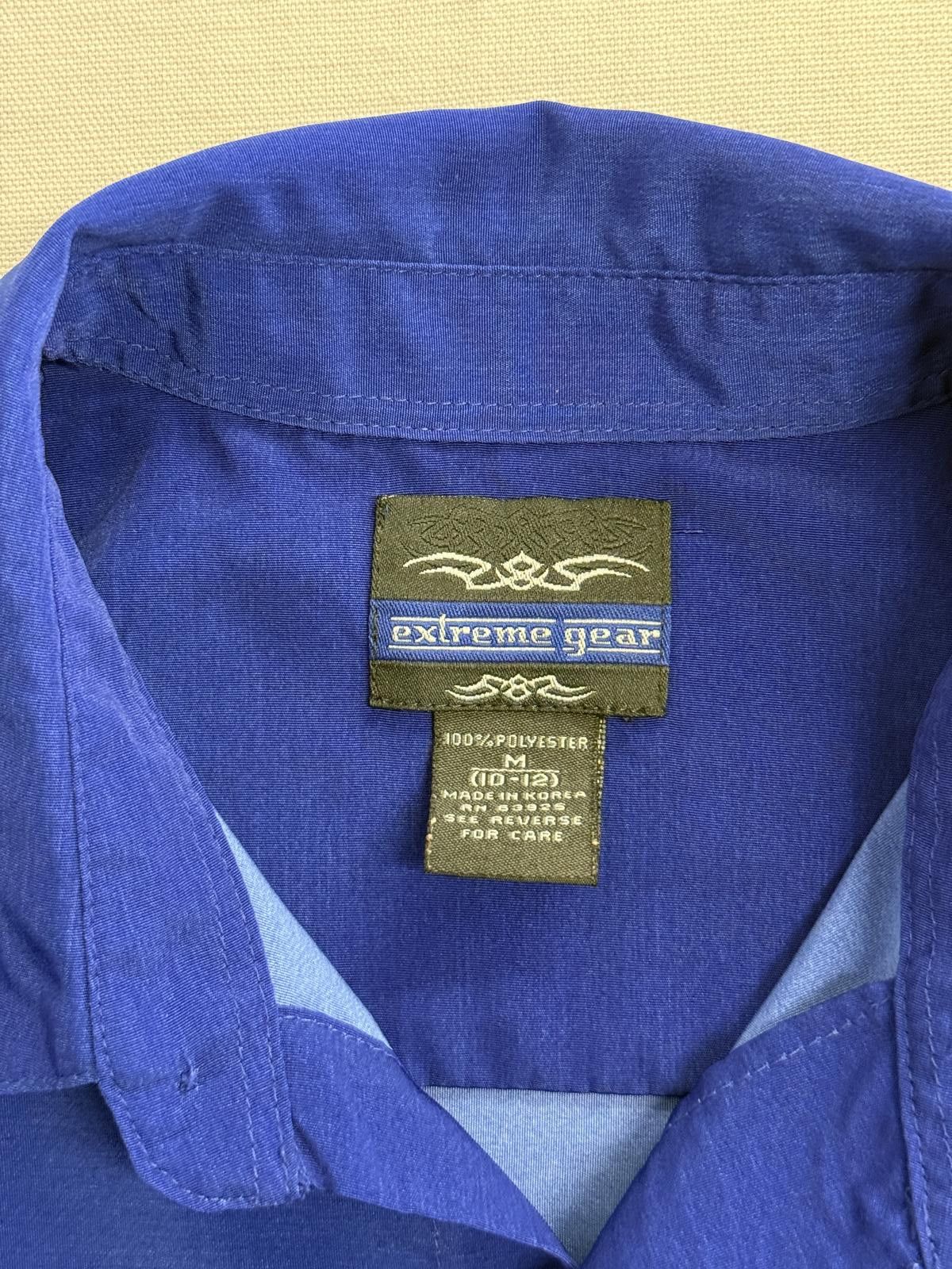 Extreme Cashmere Blue Flame Button Up Y2k Tribal Fire Extreme Gear Hawaiian Size US M / EU 48-50 / 2 - 2 Thumbnail