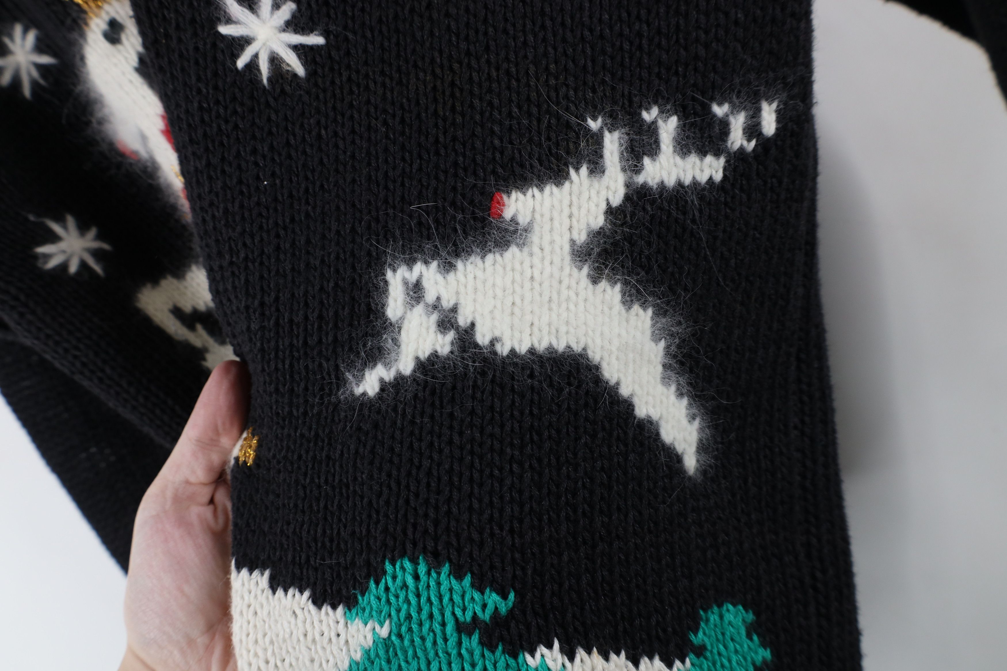 Vintage Vintage 90s Streetwear Christmas Reindeer Knit Sweater Size M / US 6-8 / IT 42-44 - 6 Thumbnail