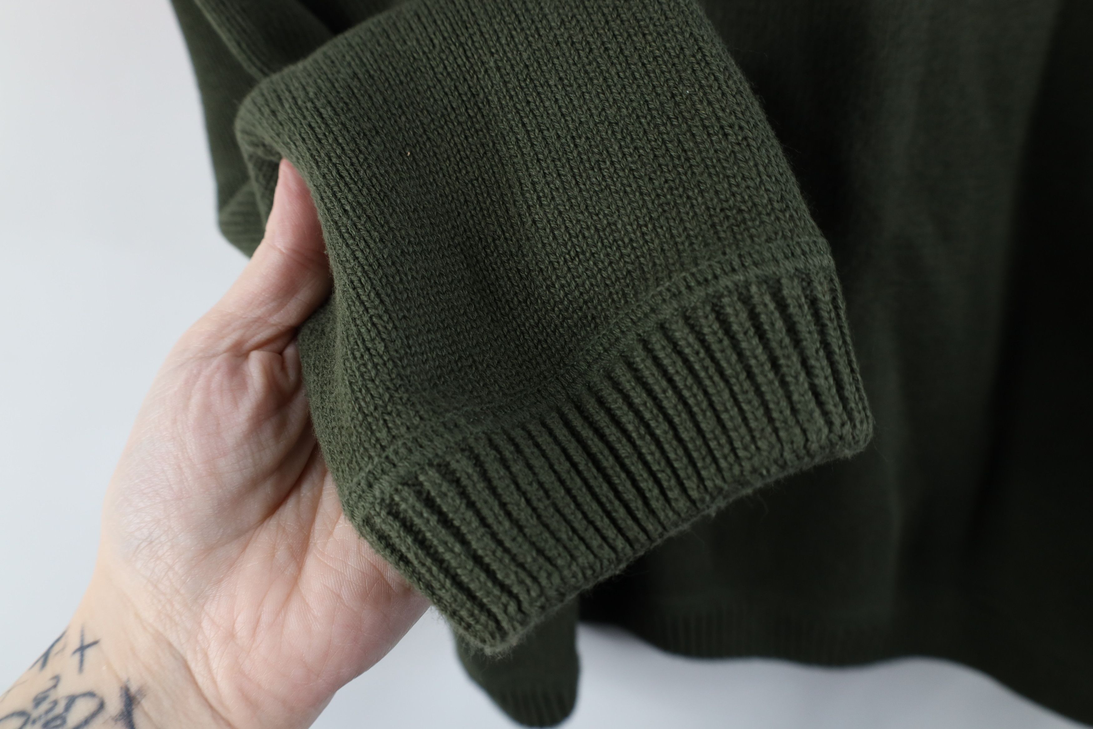 Eddie Bauer × Vintage Vintage Eddie Bauer Blank Cotton Knit Henley Sweater Green Size US L / EU 52-54 / 3 - 9 Thumbnail