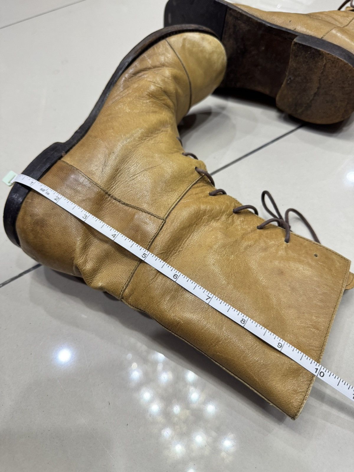 Japanese Brand PARANOID JAPAN FULL LEATHER HI CUT LACE UP BOOTS Size US 8.5 / EU 41-42 - 10 Thumbnail