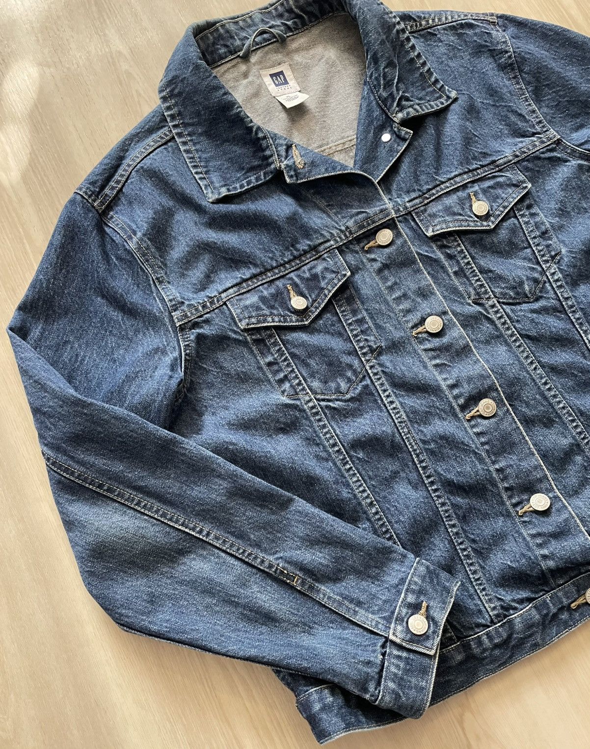 Gap VTG Y2K 01 Gap Denim Trucker Jacket Womens XL *thrashed Size XL / US 12-14 / IT 48-50 - 3 Thumbnail