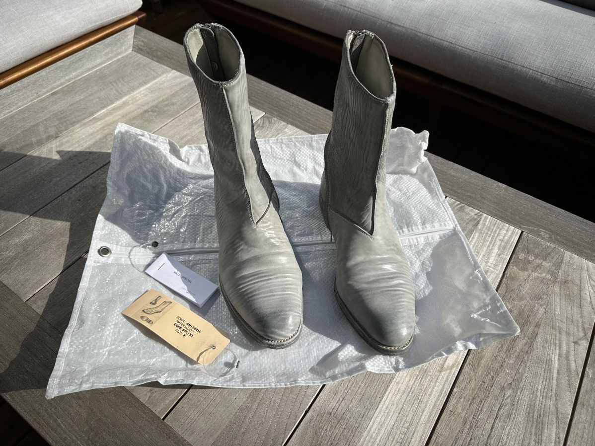 image of Carol Christian Poell Am/2601L Cubs-Ptc/33 - O. D. Lined Diag Zip "goodyear" Boots in Grey (Size 8)