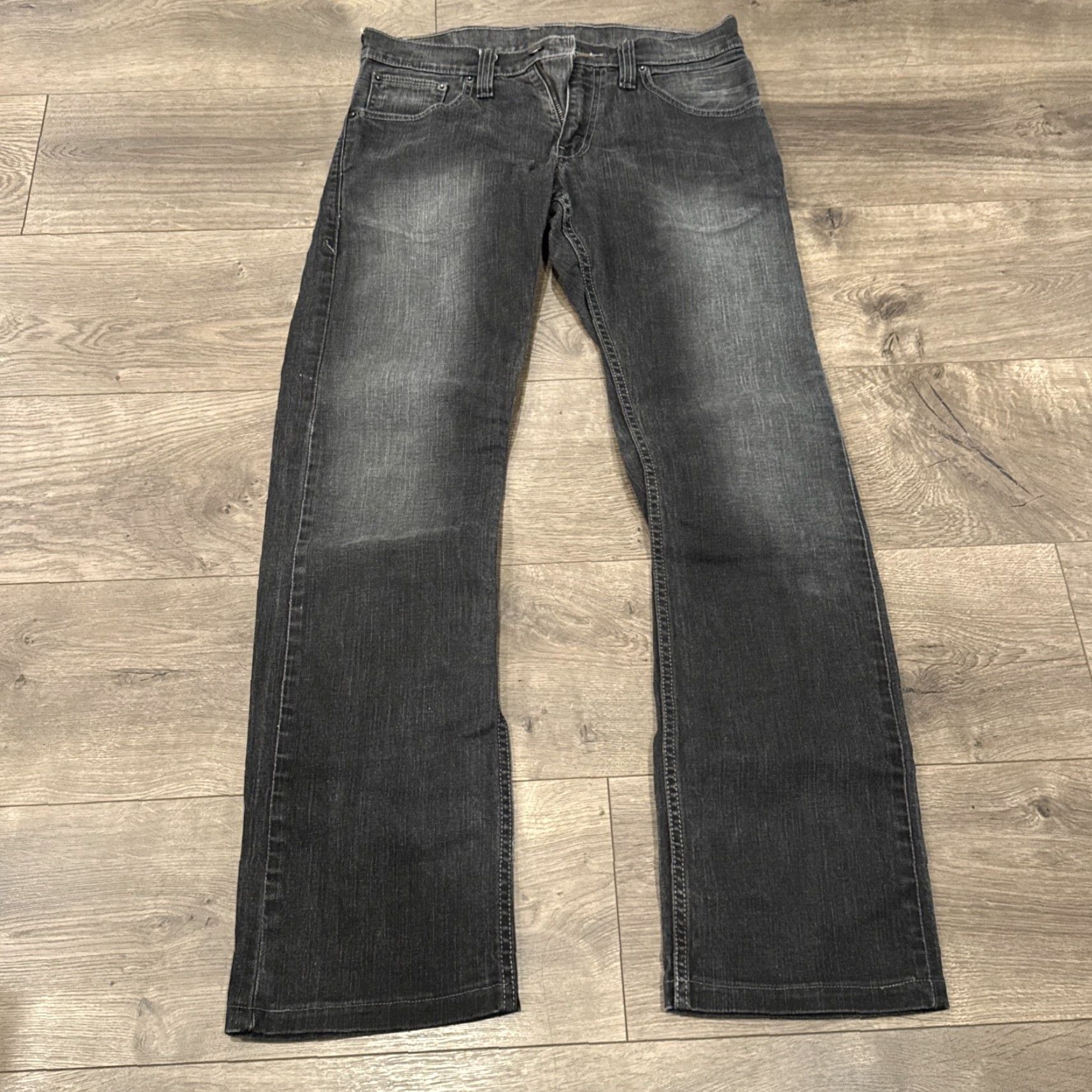 Levi's 514 Jeans Mens 29 Gray Denim Slim Straight Fit Regular Size 29 Mens Jeans Gray Straight Slimming Denim Slim Straight Men