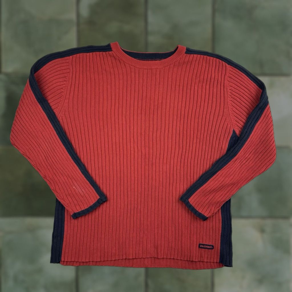 Vintage VINTAGE Union Bay Sweater Shirt Adult XL Red Striped Pullover 90s Grunge Mens Size US XL / EU 56 / 4 - 1 Thumbnail