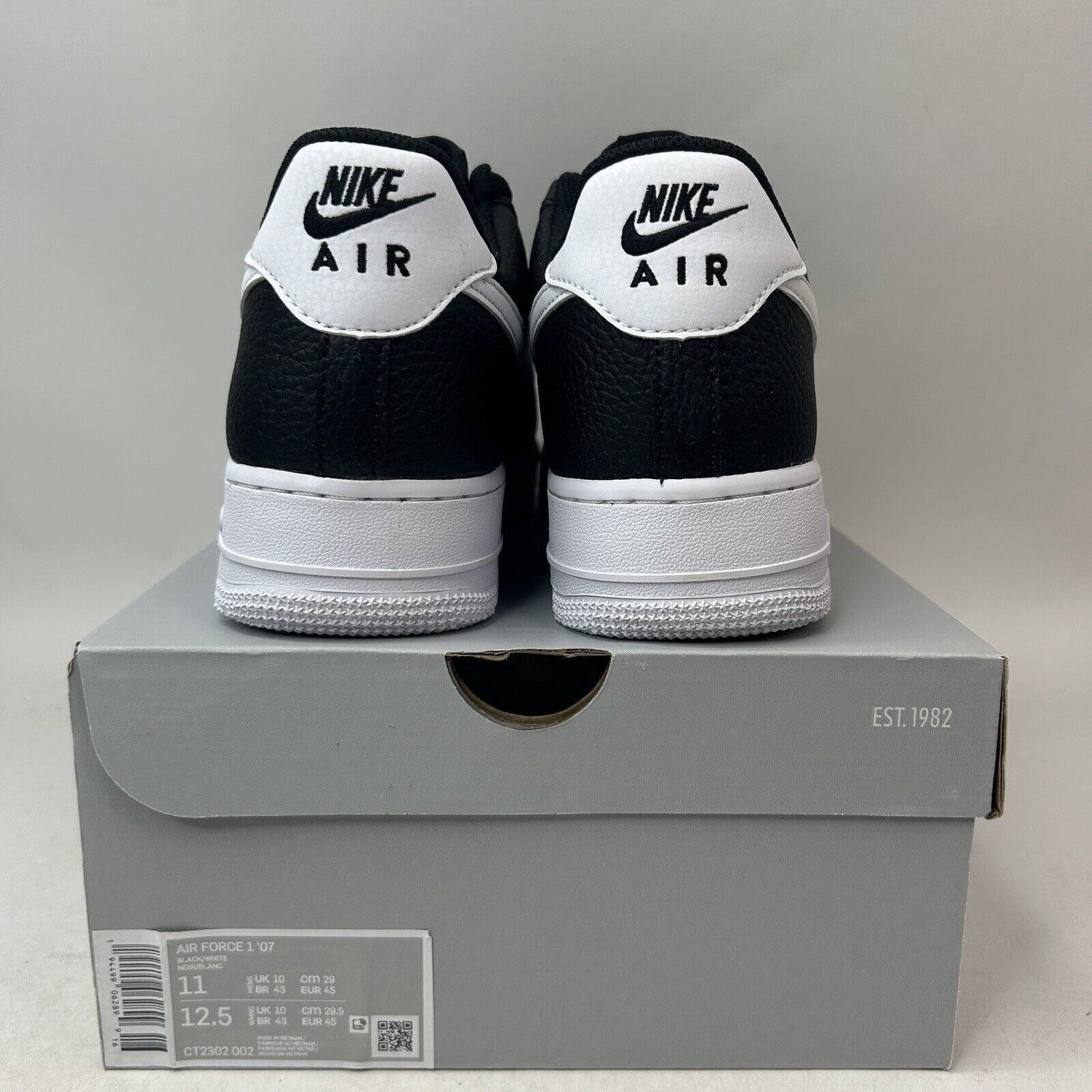 Nike Nike Air Force 1 '07 Low “Black White” 2024 Size US 11 / EU 44 - 4 Thumbnail