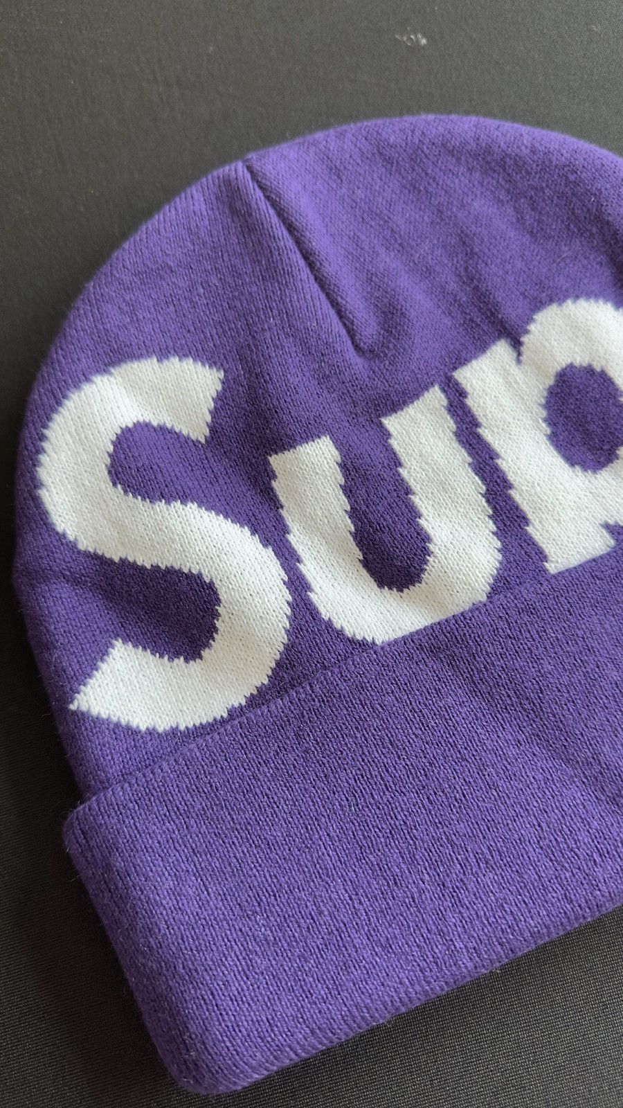 Supreme Supreme Big Logo Beanie Purple Size ONE SIZE - 3 Thumbnail