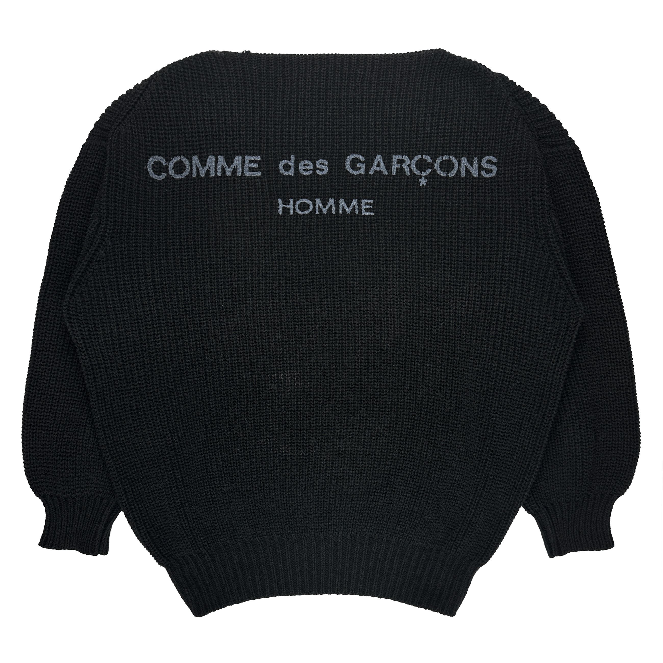 80s comme des garçons homme knit 80's Back Logo Knit Sweater