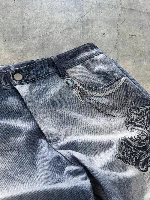 Jean × Vintage Washed Y2K Drip shorts Size US 30 / EU 46 - 3 Thumbnail