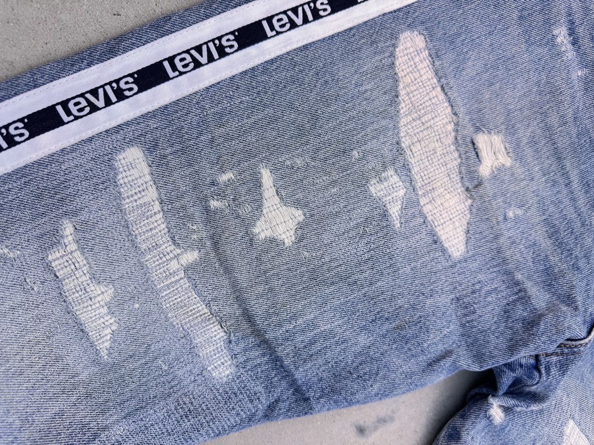 Levi's Custom Levi’s 501 Distressed Denim – Side Stripe Taped Jeans Size US 30 / EU 46 - 5 Thumbnail