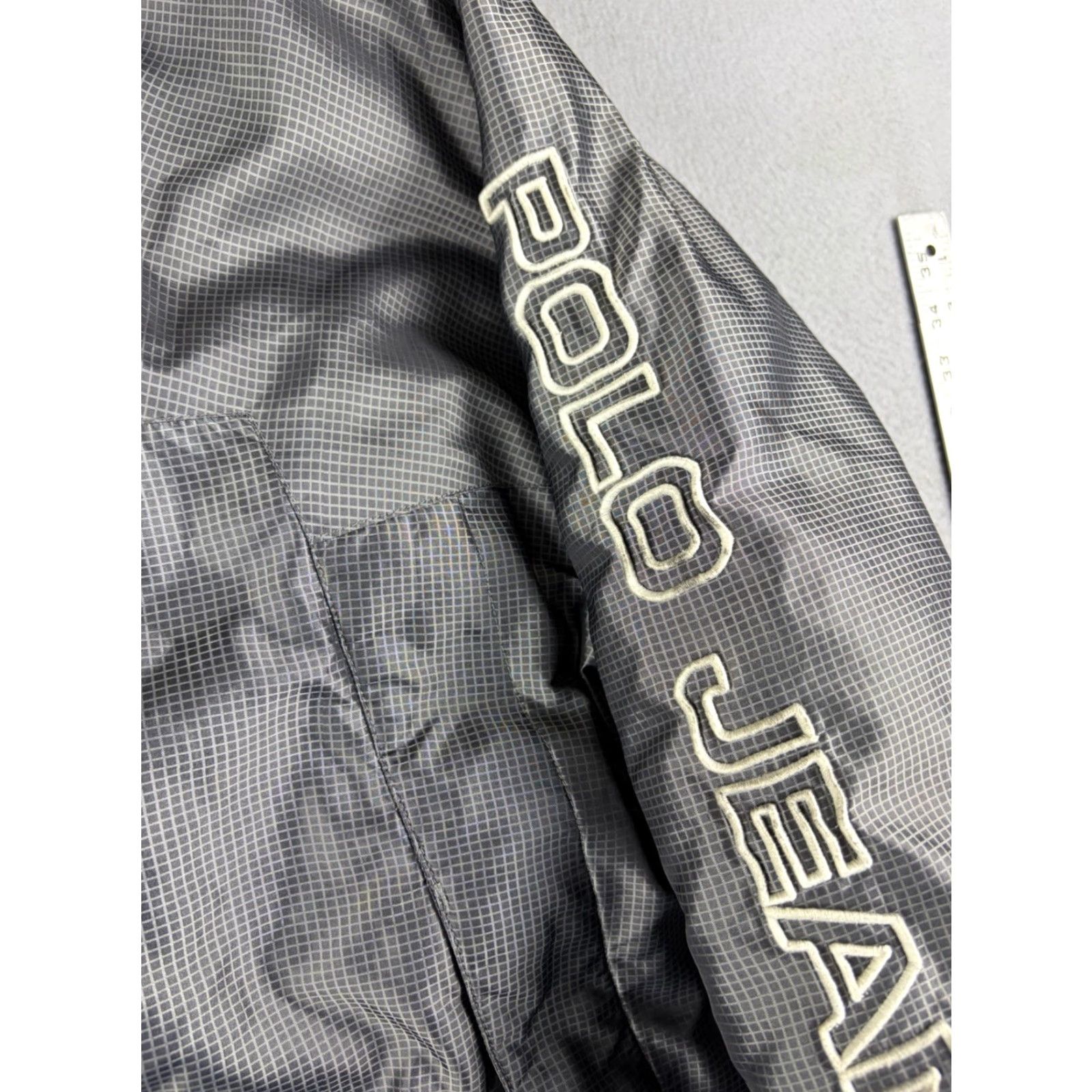 Ralph Lauren VINTAGE Ralph Lauren Polo Jeans Jacket Men L Gray Puffer Sleeve Embroidery Size US L / EU 52-54 / 3 - 6 Thumbnail