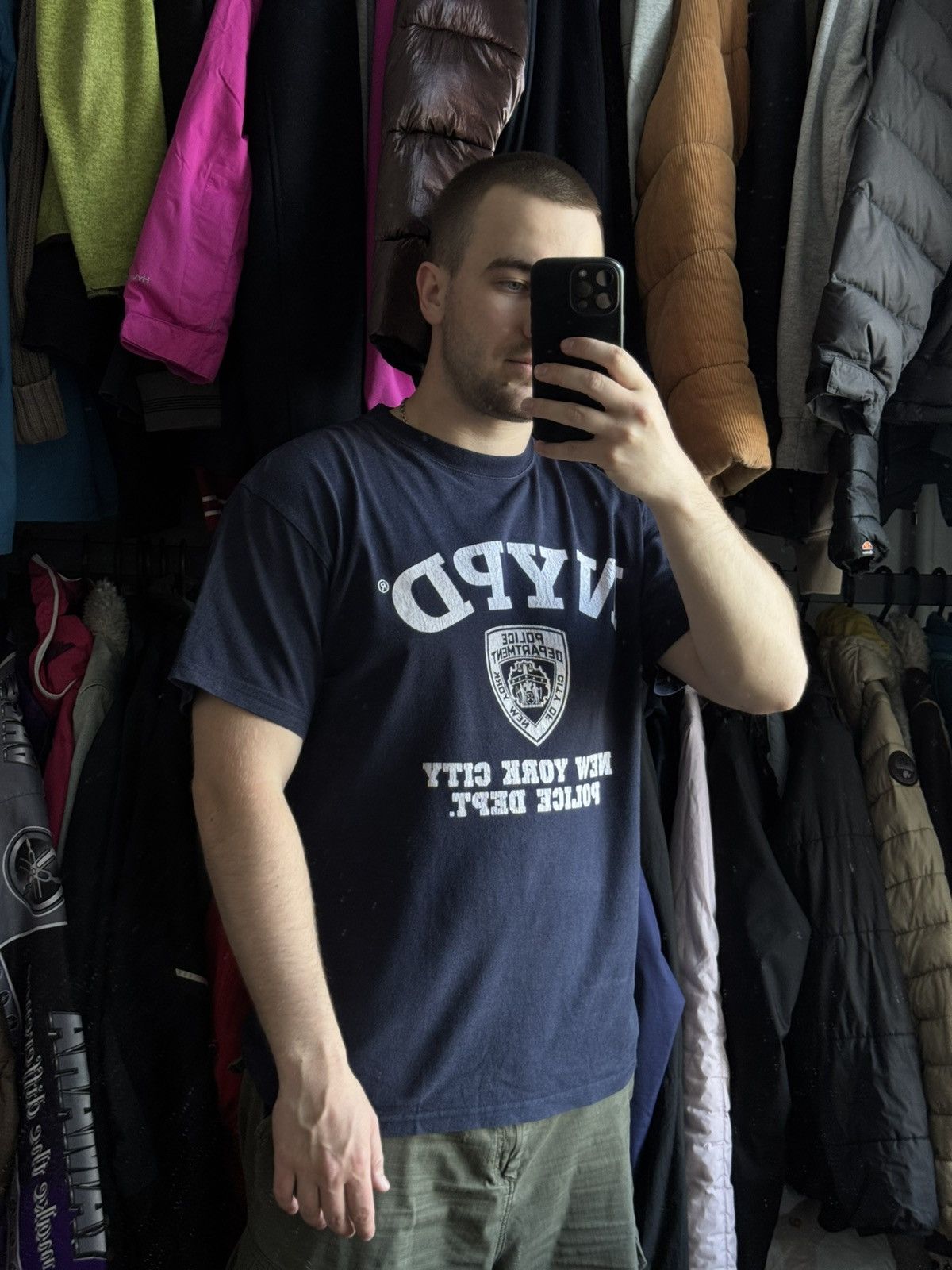 Vintage NYPD Police tee blue big logo vintage Size US L / EU 52-54 / 3 - 9 Thumbnail