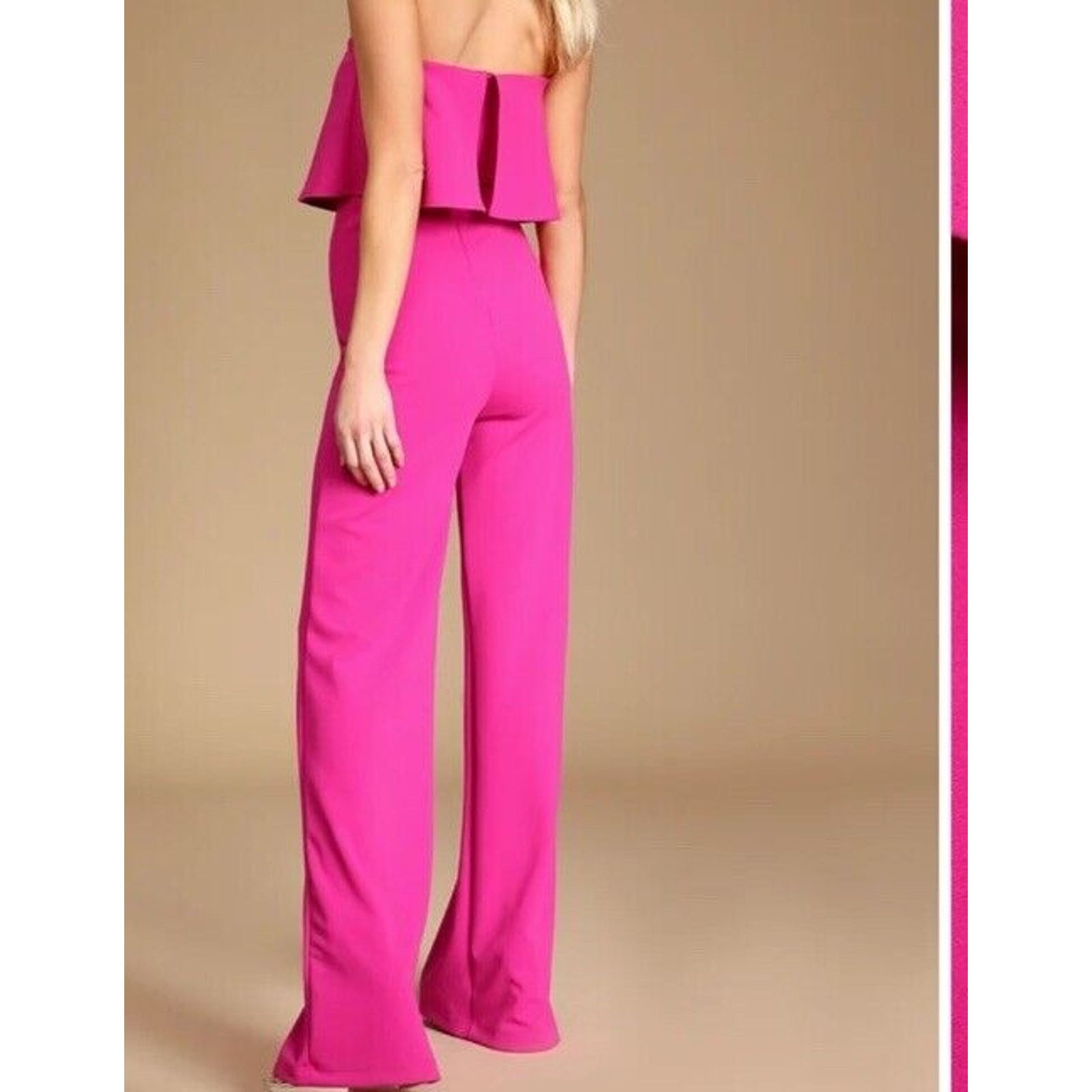 Other NWT Lulu's Power of Love Pink Strapless Jumpsuit S Barbie Size 28" / US 6 / IT 42 - 2 Thumbnail