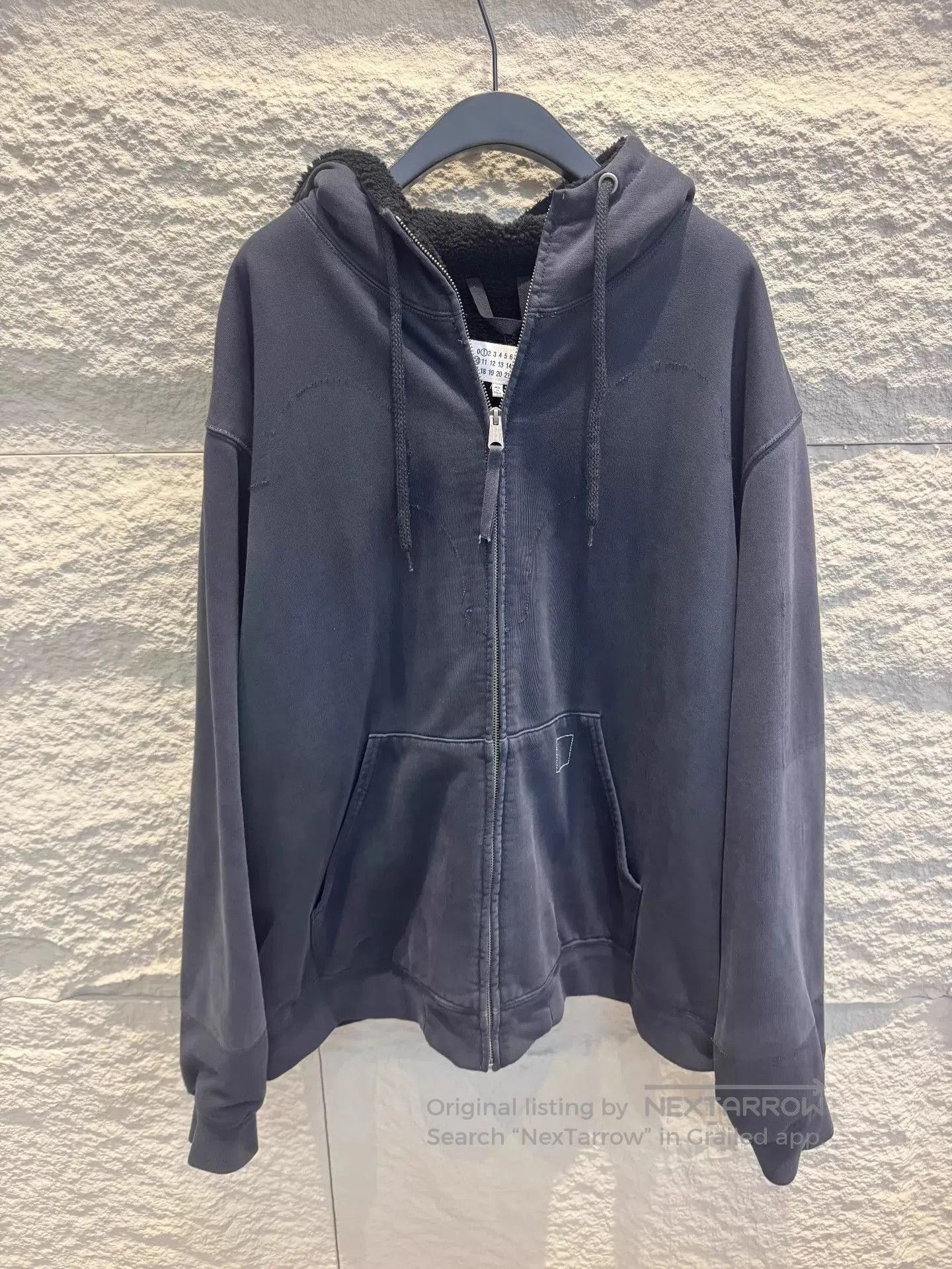 Maison Margiela Gray Zip-Up Hoodie with Fleece Lining. Size US XS / EU 42 / 0 - 1 Thumbnail