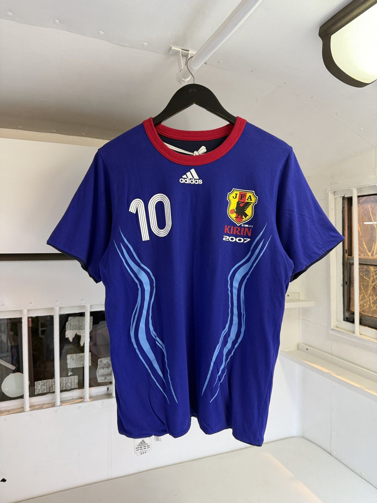 Adidas Vintage JFA 2007 Adidas Reversible T-shirt Size US L / EU 52-54 / 3 - 1 Thumbnail