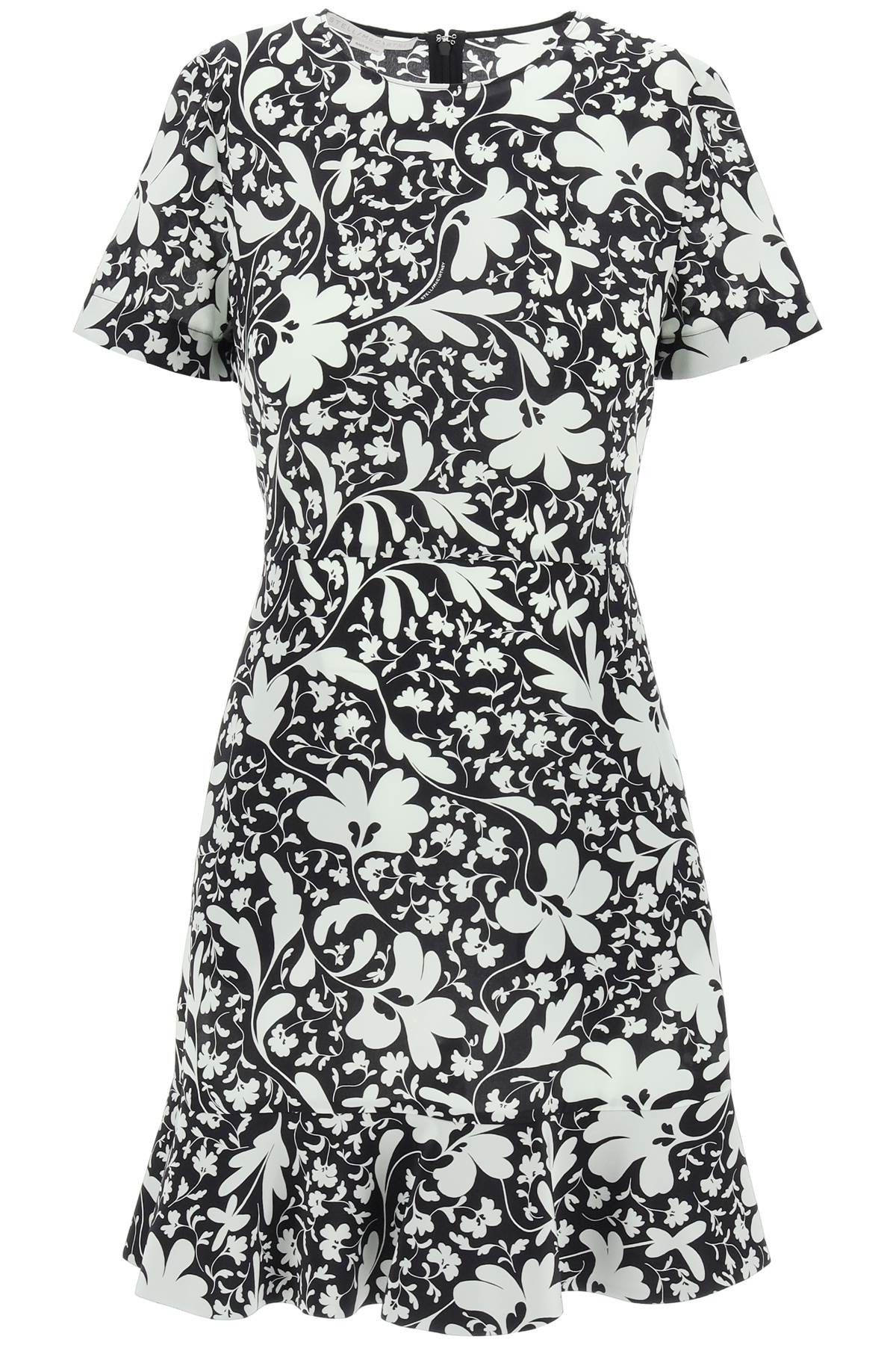 Image of Stella Mccartney Floral Silk Mini Dress By Stella Iconic Floral in Nero, Women's (Size XS)