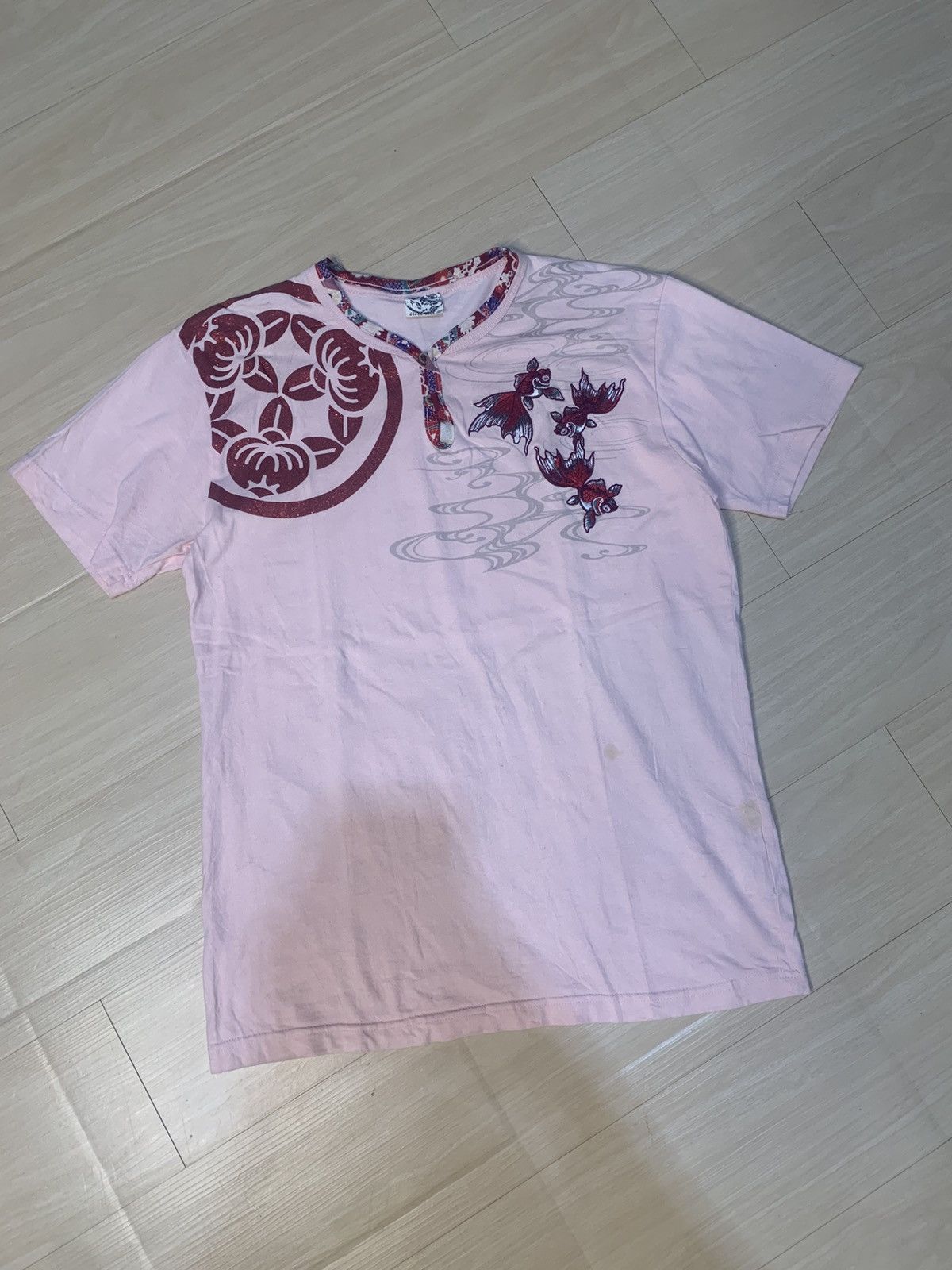 Karakuri Tamashii Koi Embroidery Kara Kuri Style Tshirt Size US M / EU 48-50 / 2 - 6 Thumbnail