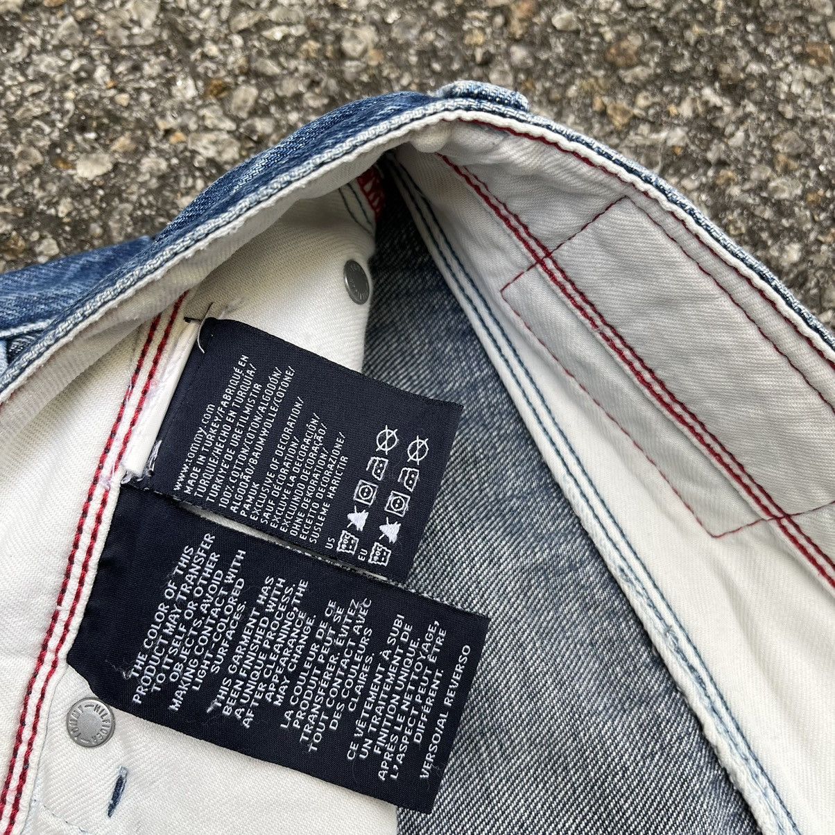 Tommy Hilfiger Tommy Hilfiger Hudson Straight Fit Patched Blue Denim Jeans Size US 33 - 9 Thumbnail