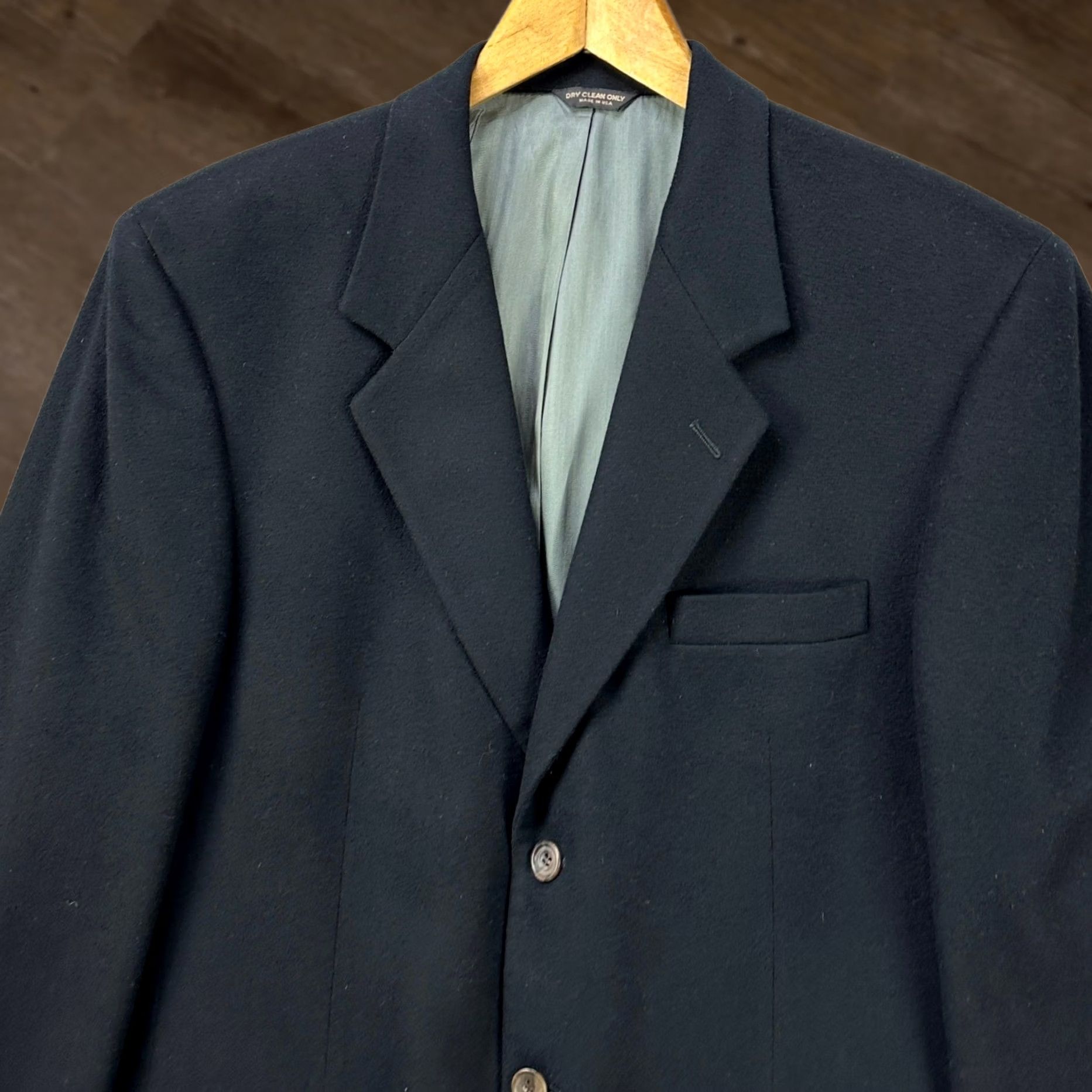 Bill Blass Bill Blass Black Label 100% Cashmere Sport Coat Blazer Mens 42L Black 3 Button Size 42R - 1 Thumbnail